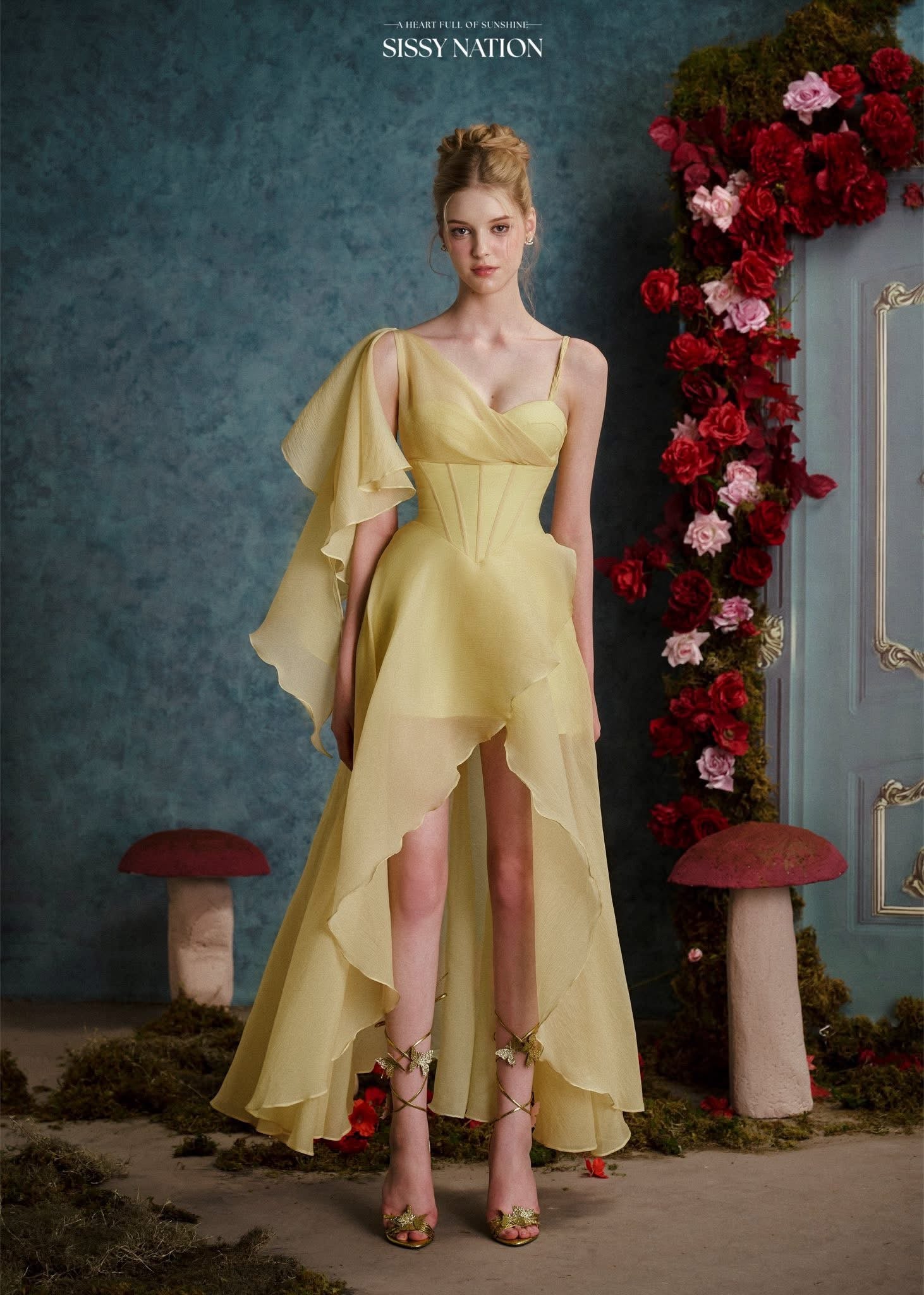 Sissy Happiness Is A Butterfly corset dress