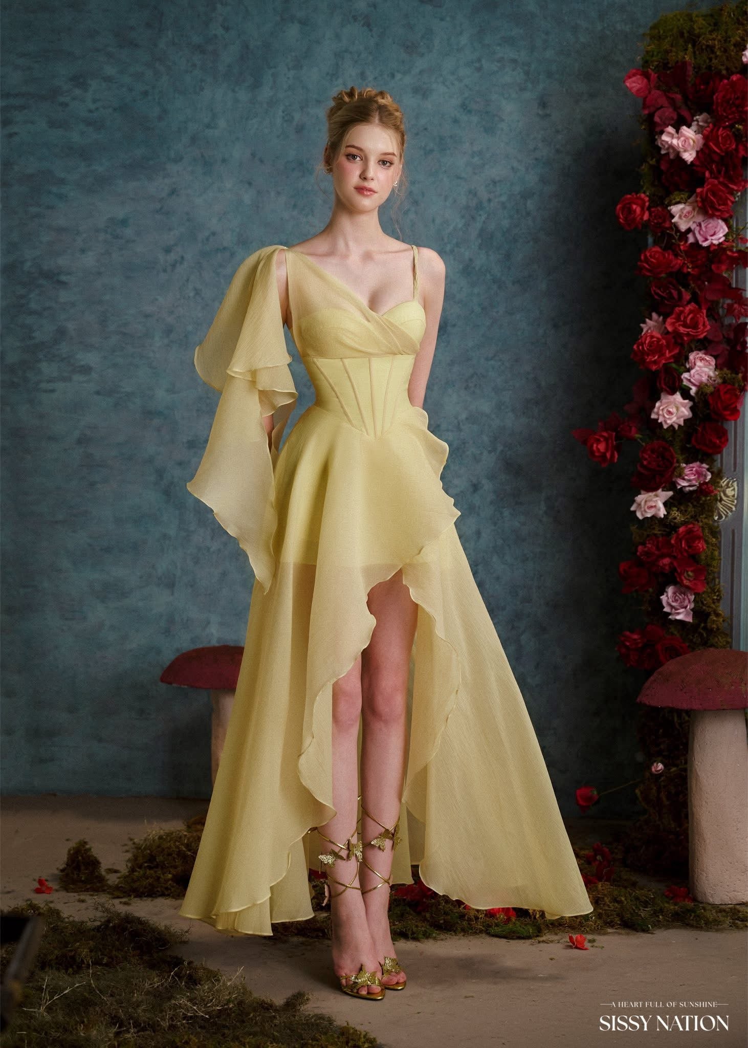 Sissy Happiness Is A Butterfly corset dress