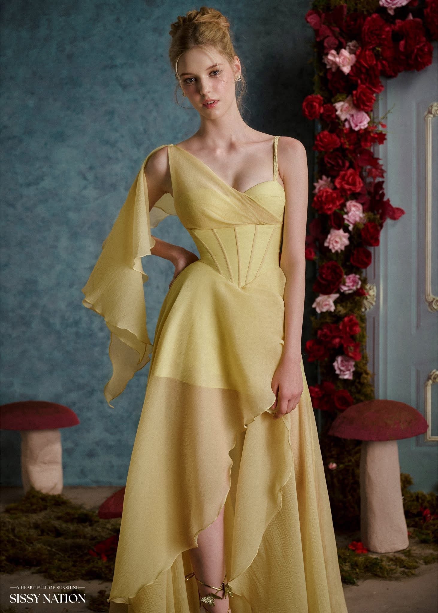 Sissy Happiness Is A Butterfly corset dress