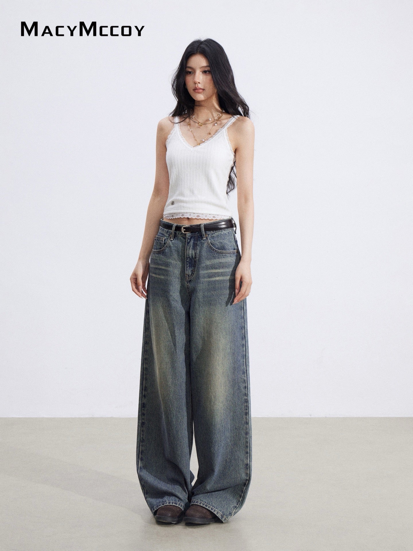 MacyMccoy MMC2026007 V-neck lace knit vest