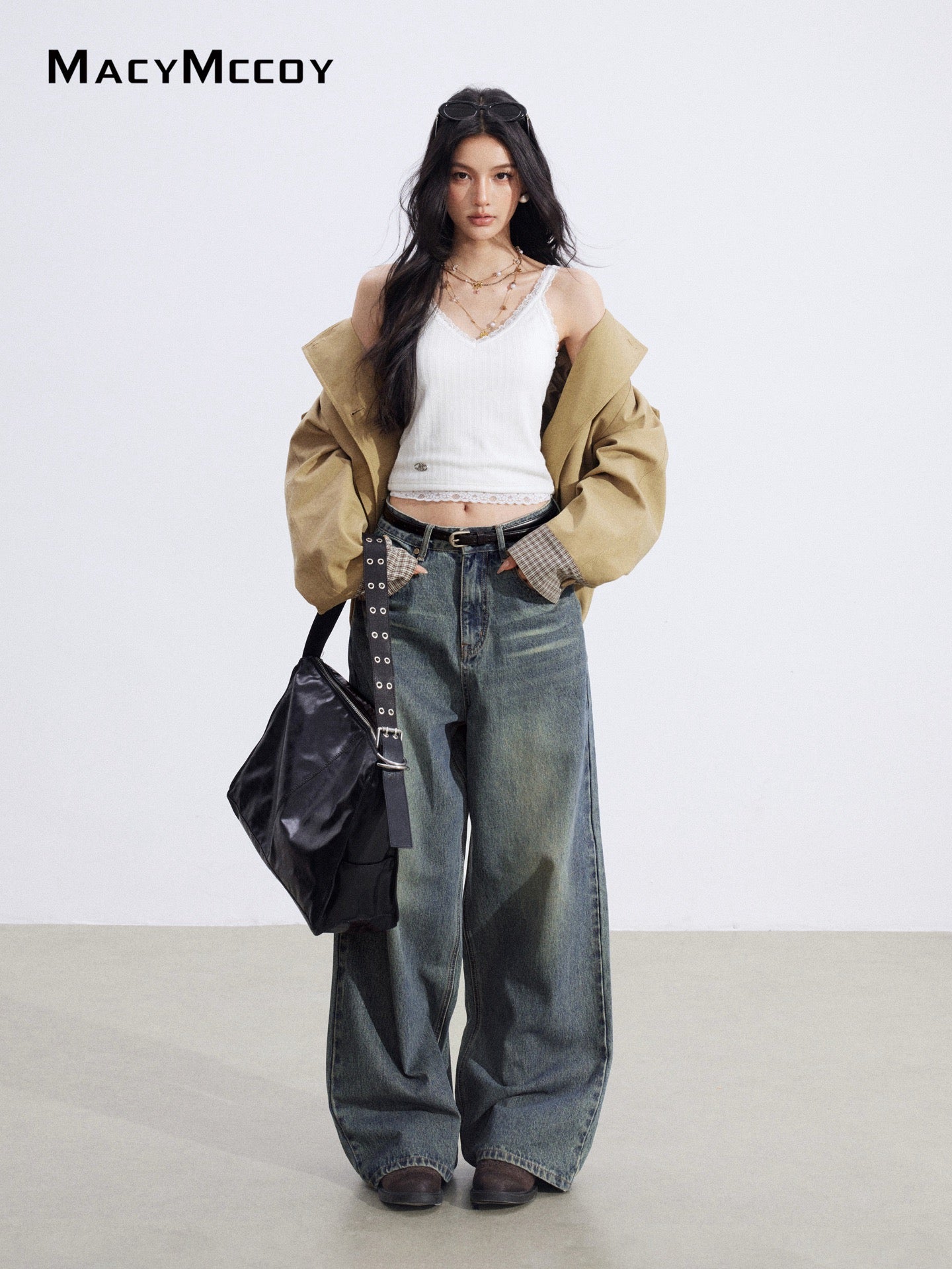 MacyMccoy MMC2026007 V-neck lace knit vest