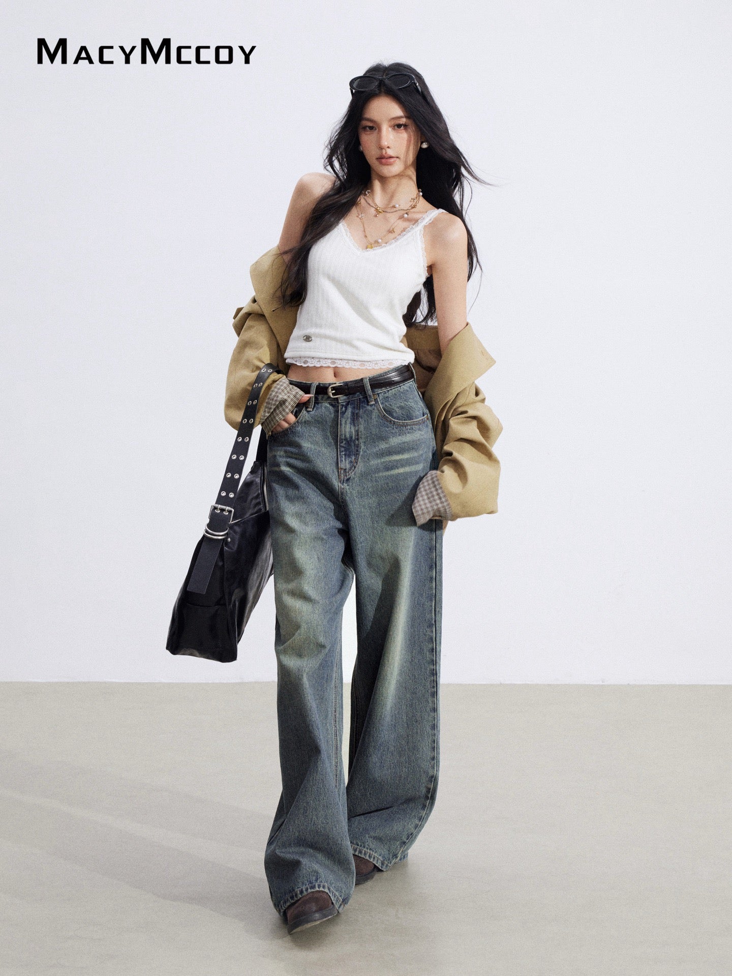 MacyMccoy MMC2026007 V-neck lace knit vest