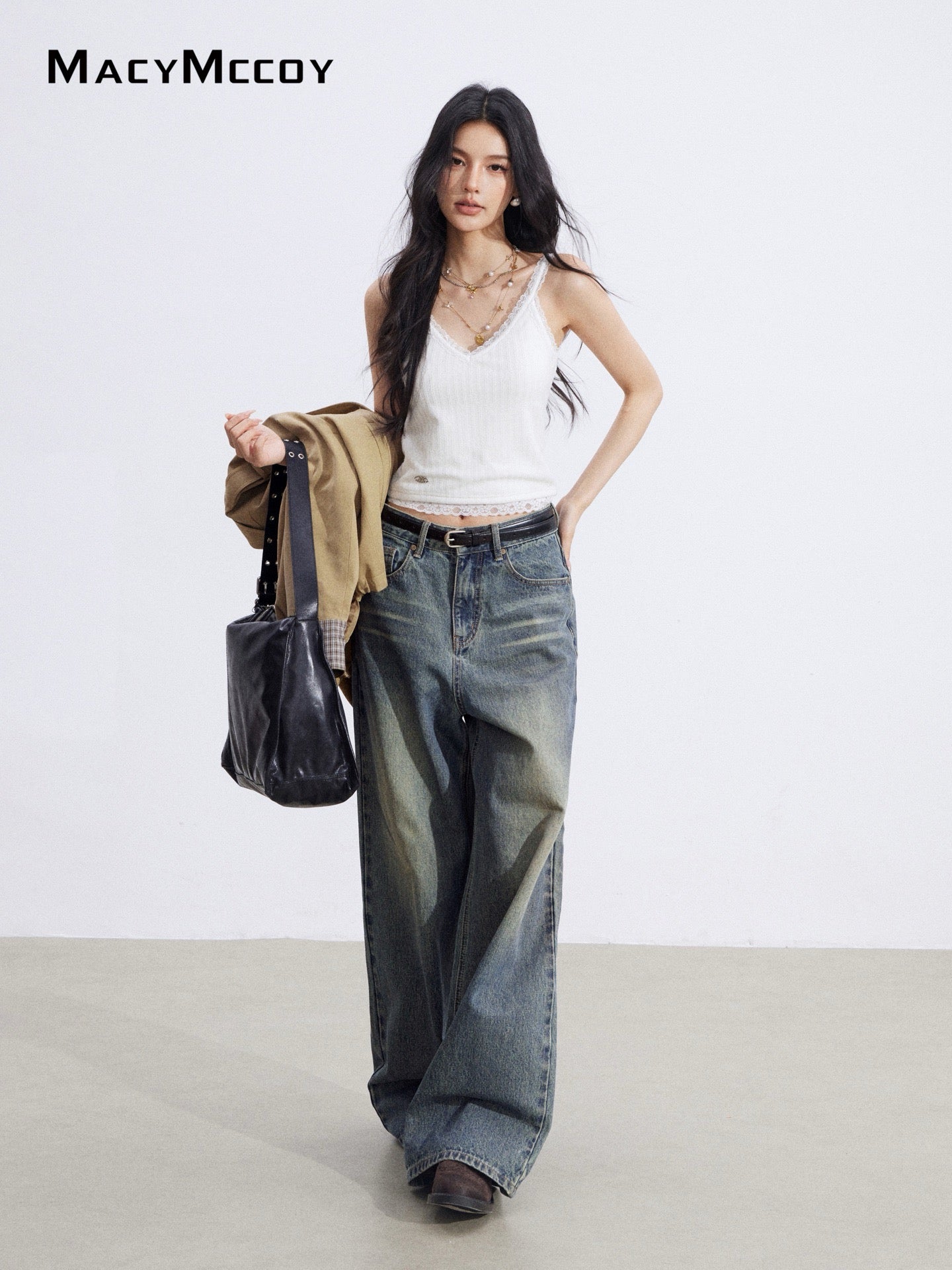 MacyMccoy MMC2026007 V-neck lace knit vest