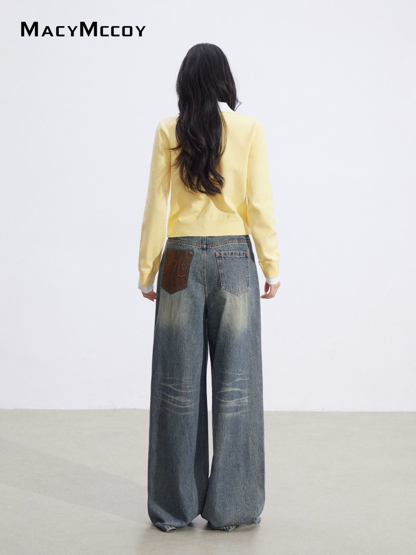 MacyMccoy MMC2026011 Fake two piece polo collar knitted tops