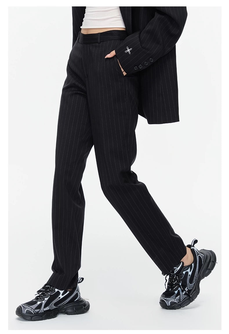 Arden Code Blended striped suit pants