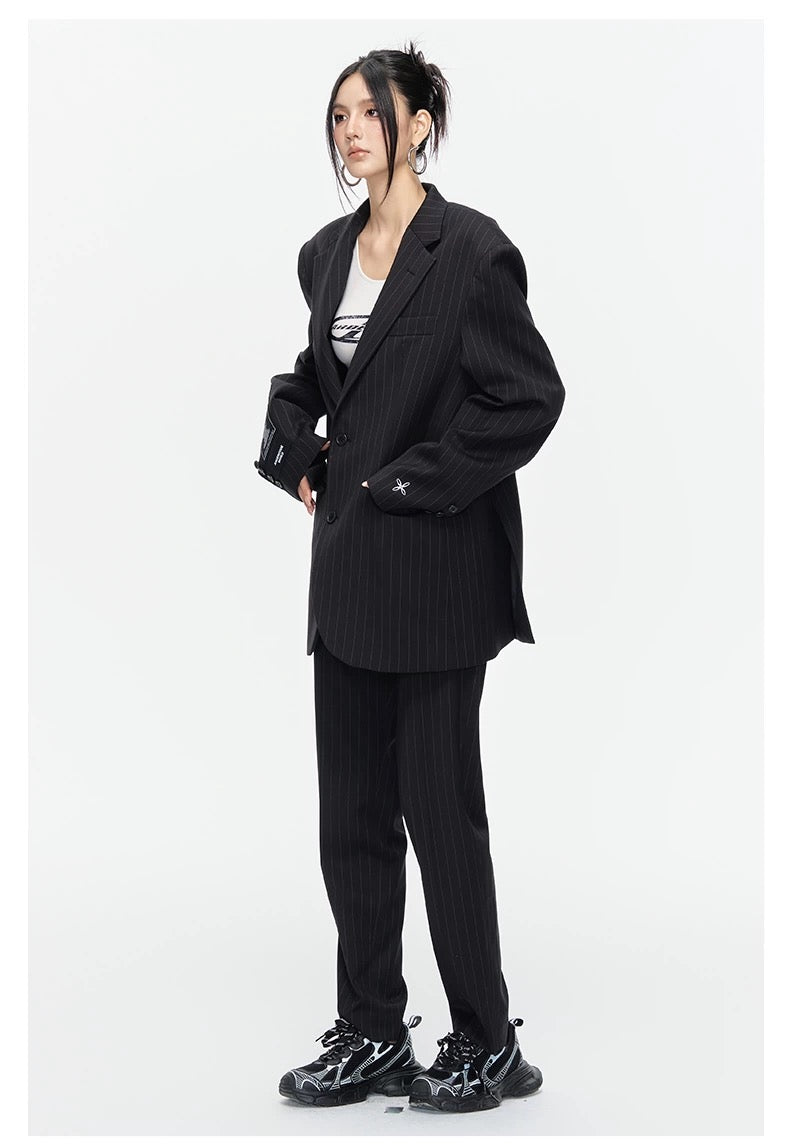 Arden Code Blended striped suit pants