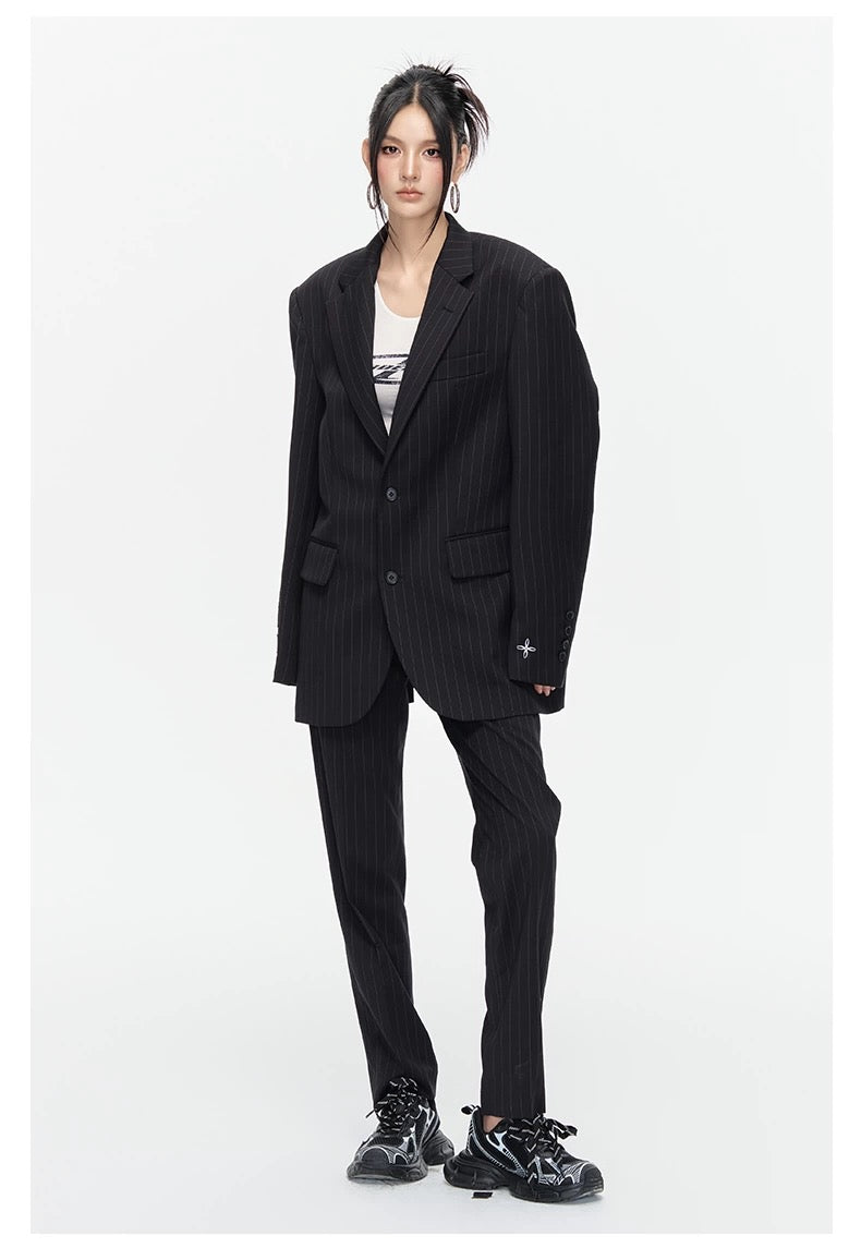 Arden Code Blended striped suit pants