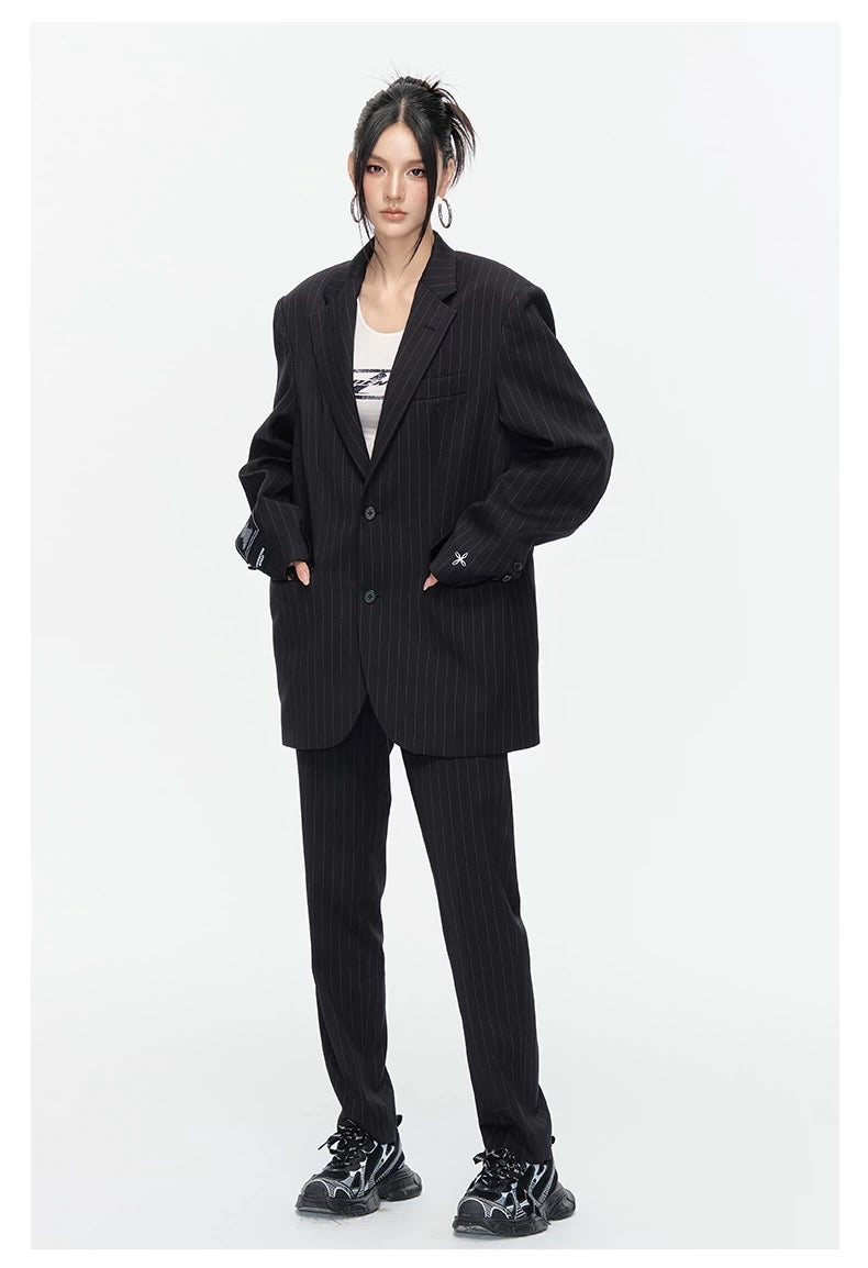 Arden Code Blended striped suit pants