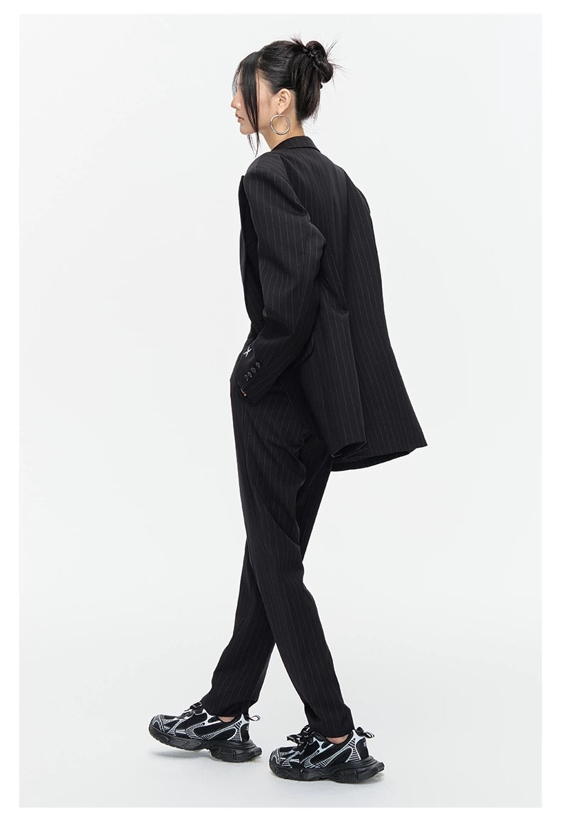 Arden Code Blended striped suit pants