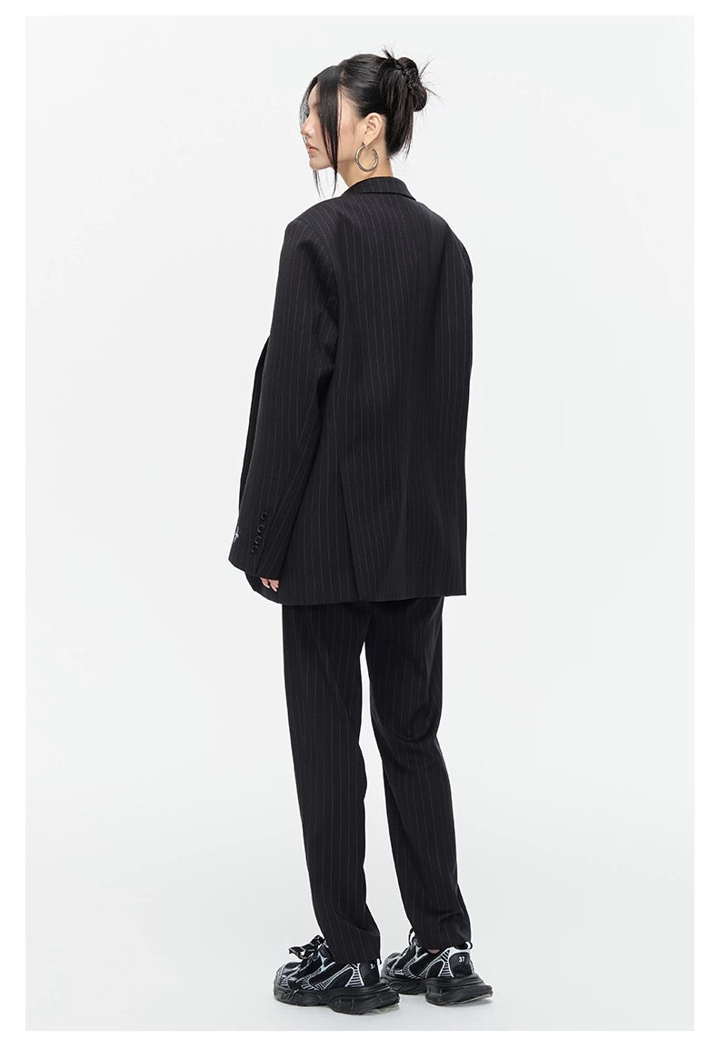 Arden Code Blended striped suit pants