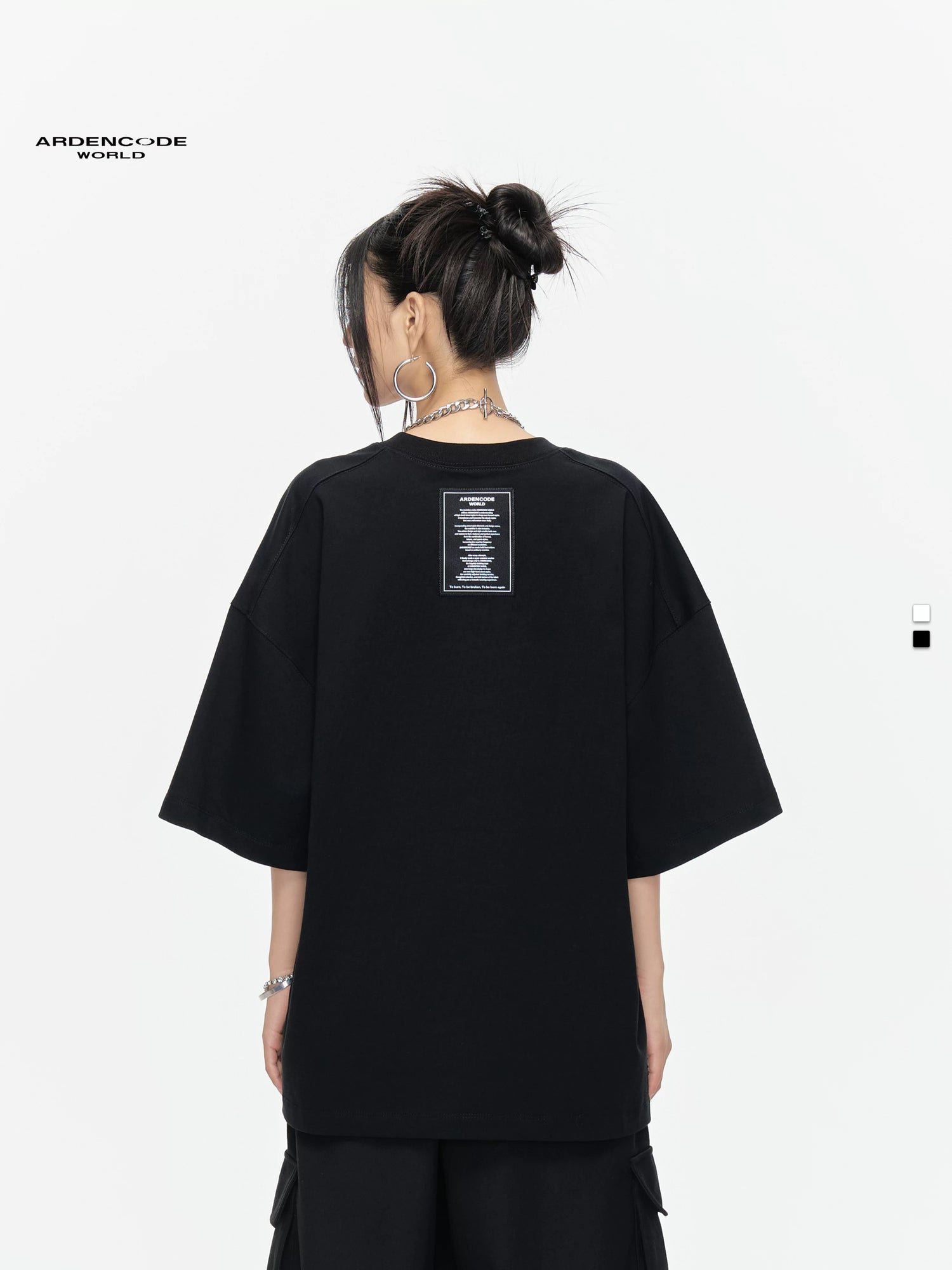 Arden Code Embroidered patches loose T-shirt