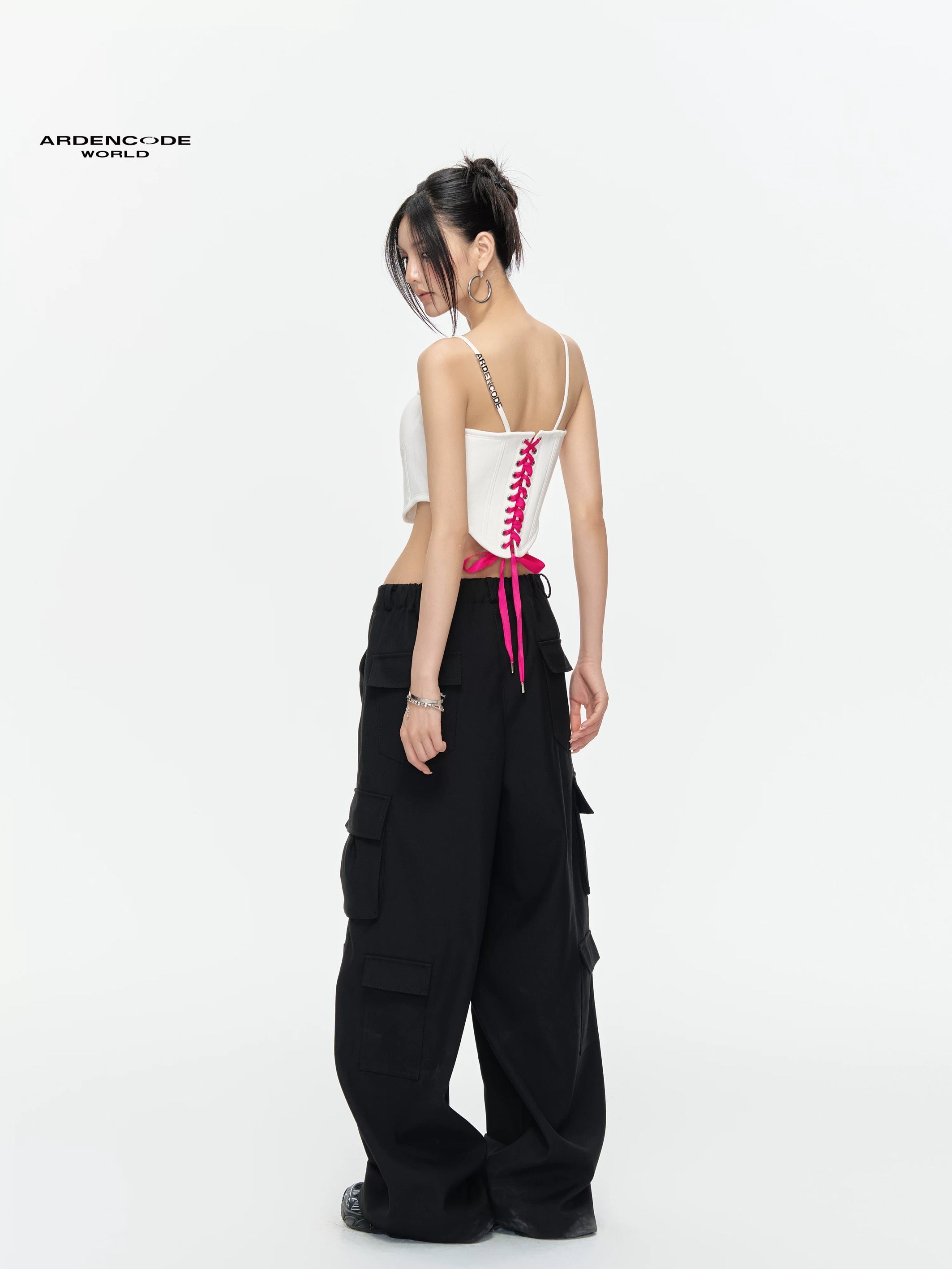 Arden Code Color blocking strap corset