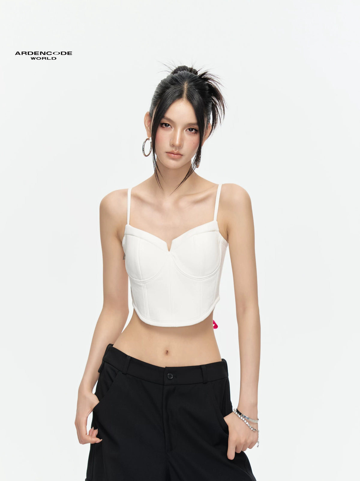 Arden Code Color blocking strap corset