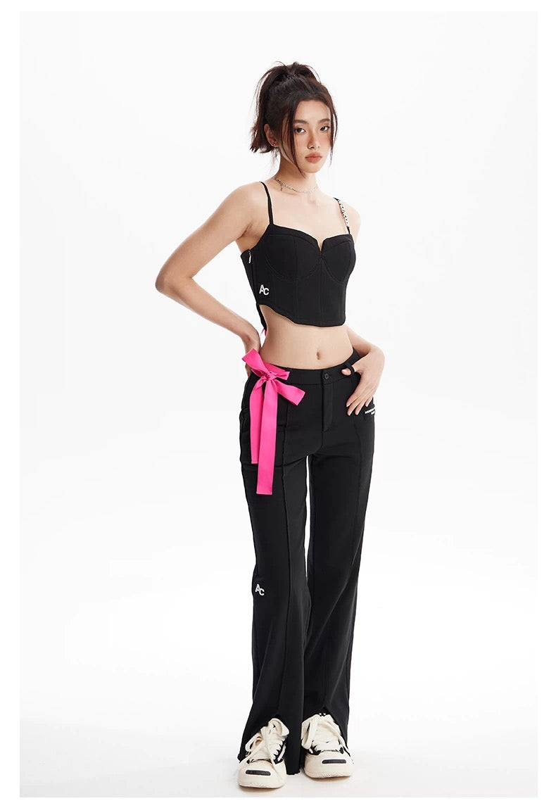 Arden Code Color blocking strap corset