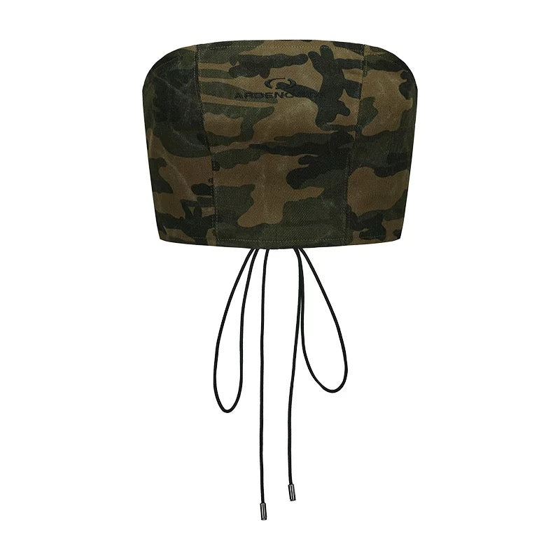 Arden Code Camouflage embroidery strap sleeveless vest