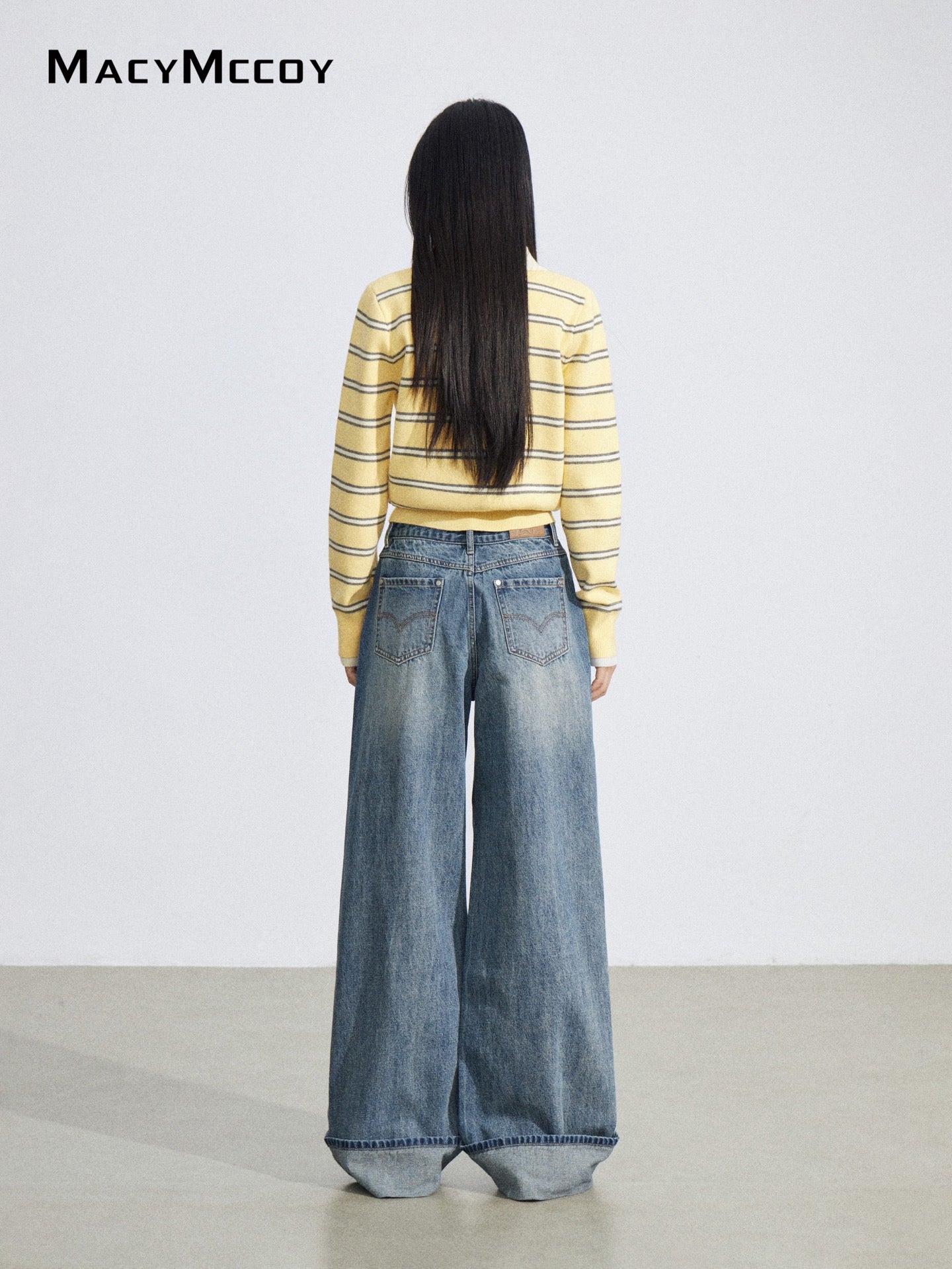 MacyMccoy MMC2026019 Polo collar striped top