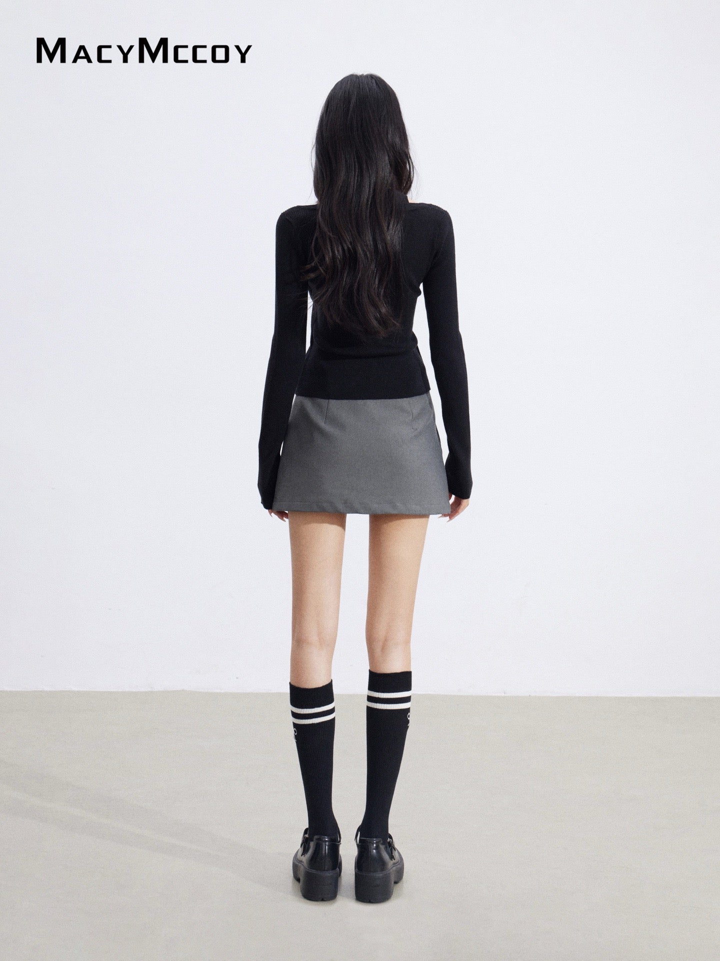 MacyMccoy MMC2026022 Fake two hollow knitted tops