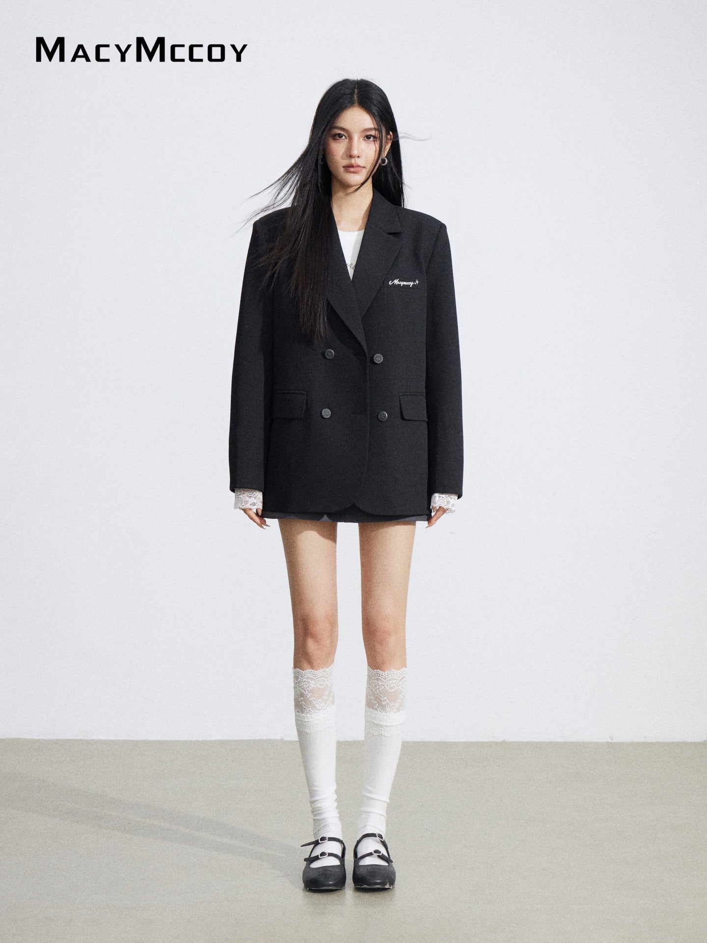 MacyMccoy MMC2026018 Lace patchwork silhouette suit