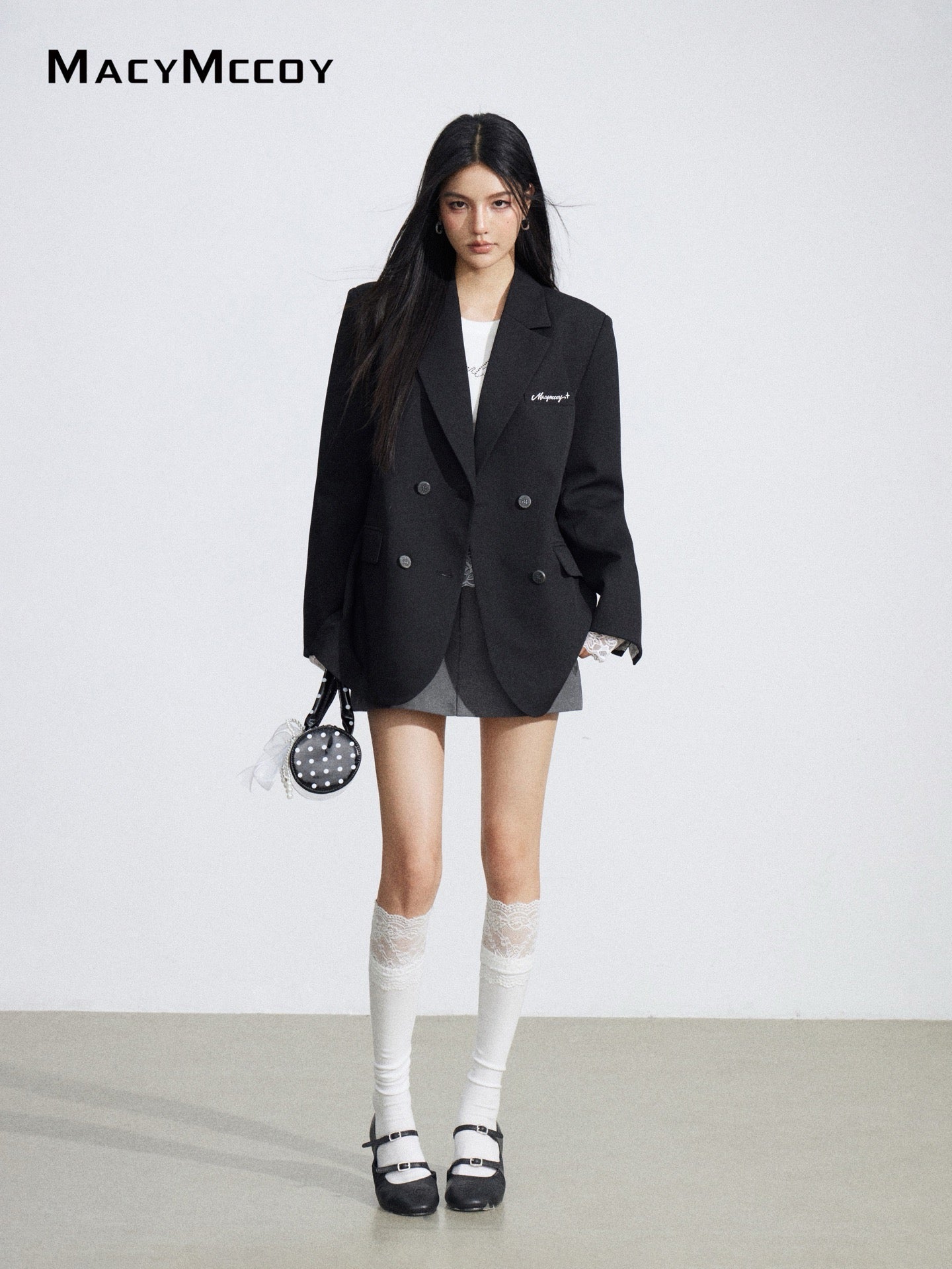 MacyMccoy MMC2026018 Lace patchwork silhouette suit