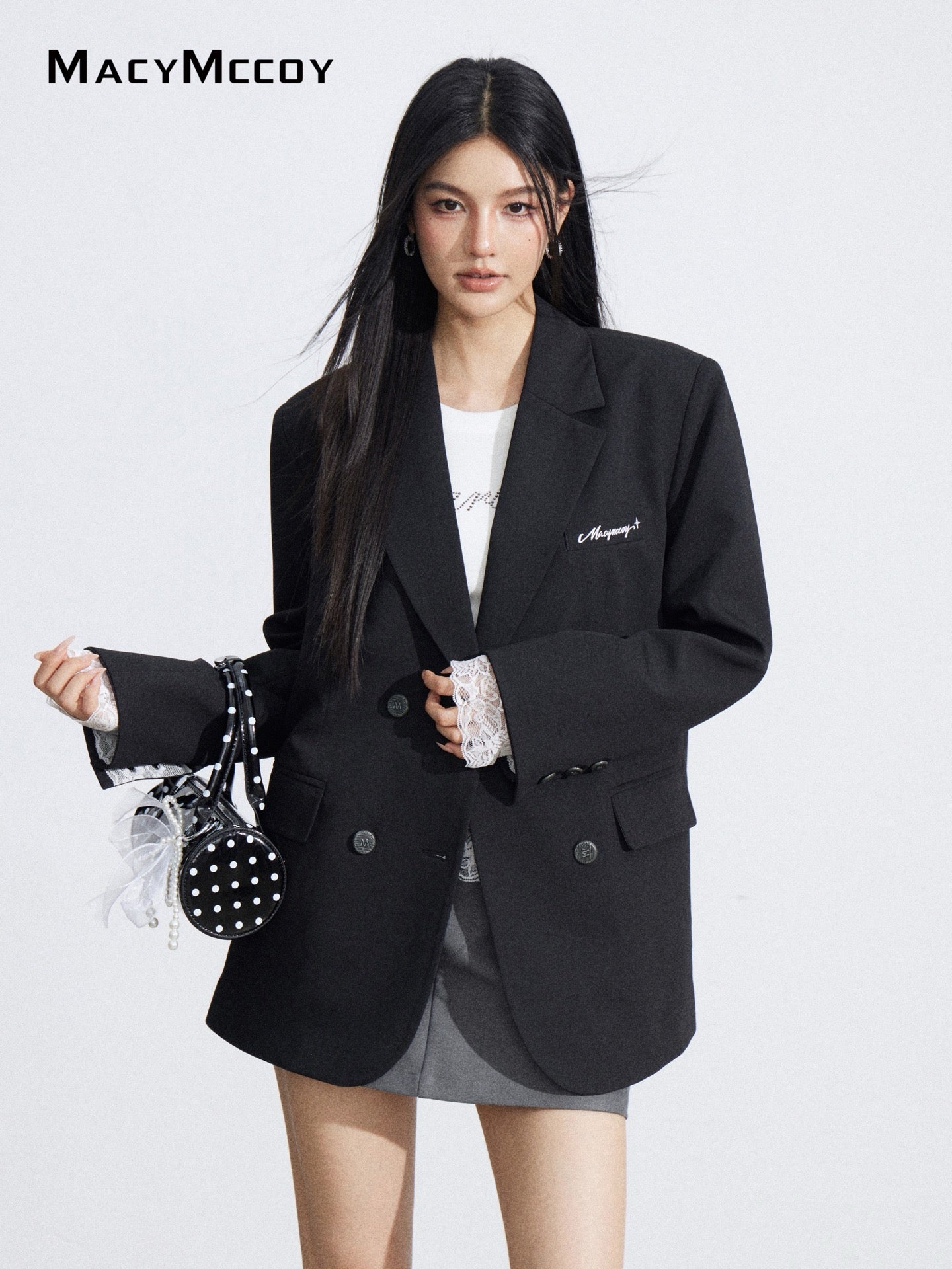 MacyMccoy MMC2026018 Lace patchwork silhouette suit