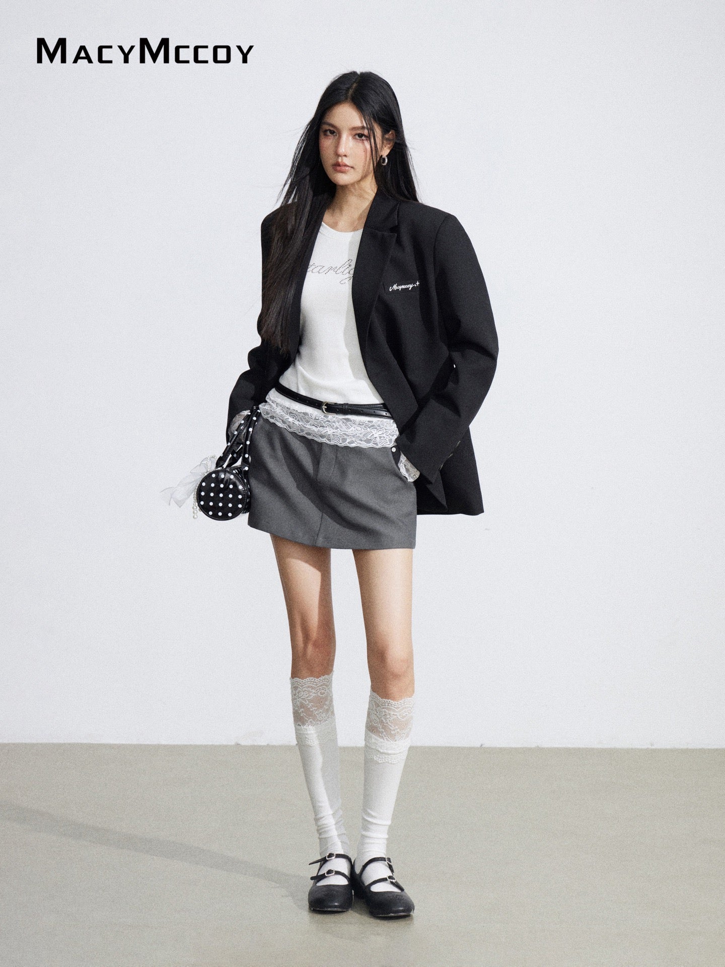 MacyMccoy MMC2026018 Lace patchwork silhouette suit