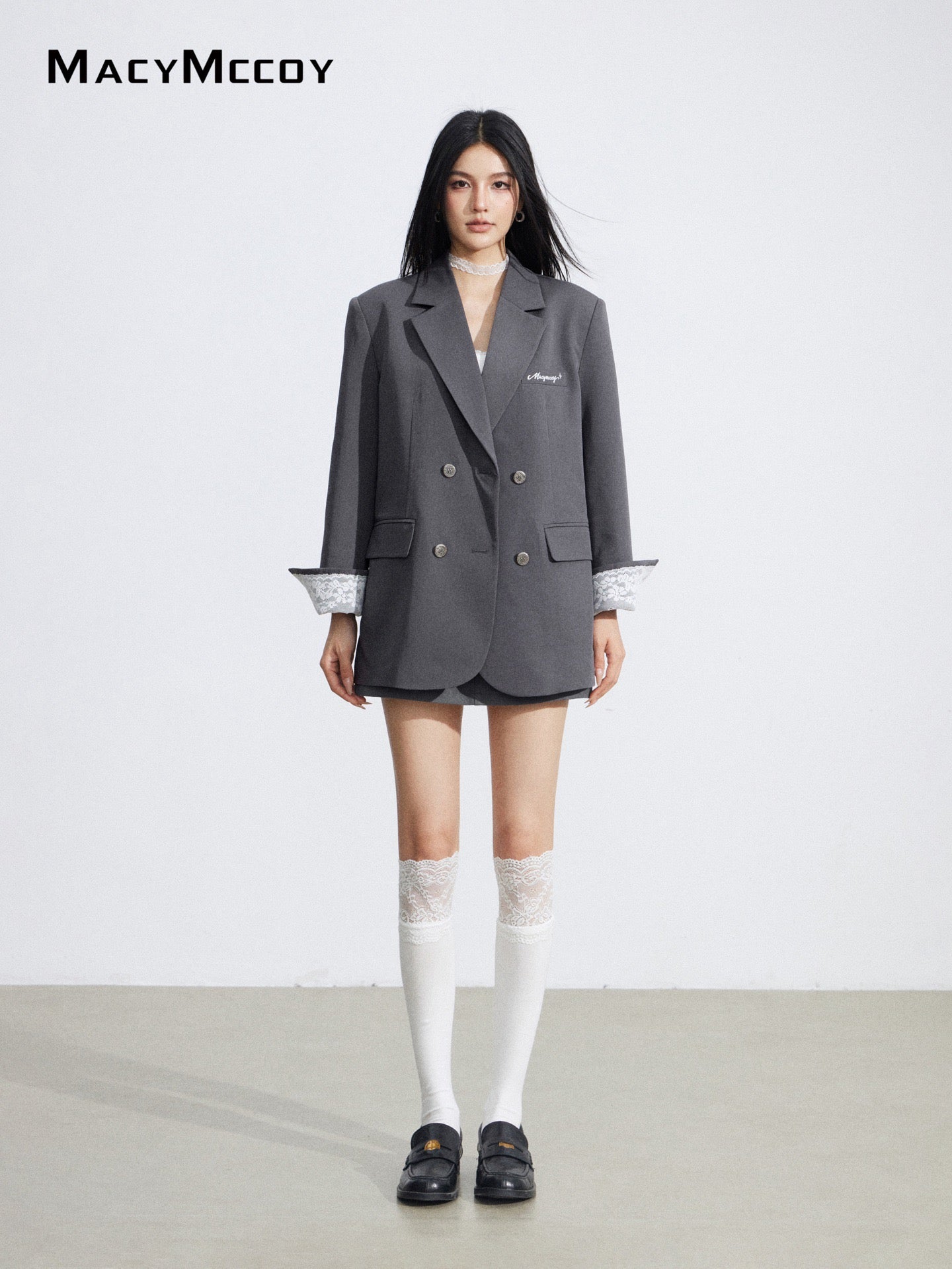 MacyMccoy MMC2026018 Lace patchwork silhouette suit