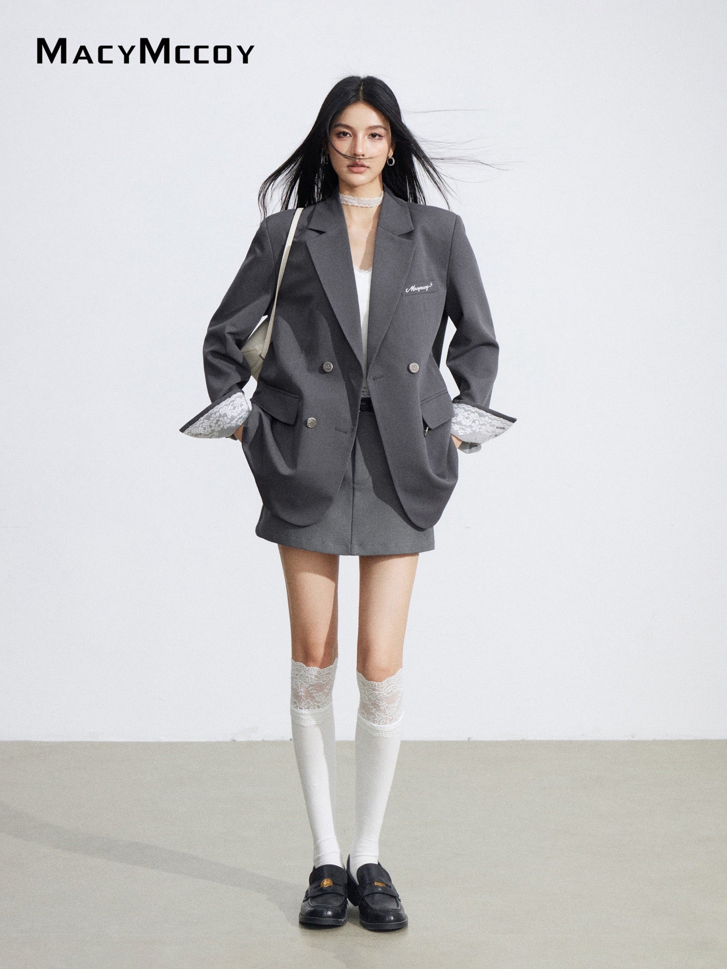 MacyMccoy MMC2026018 Lace patchwork silhouette suit