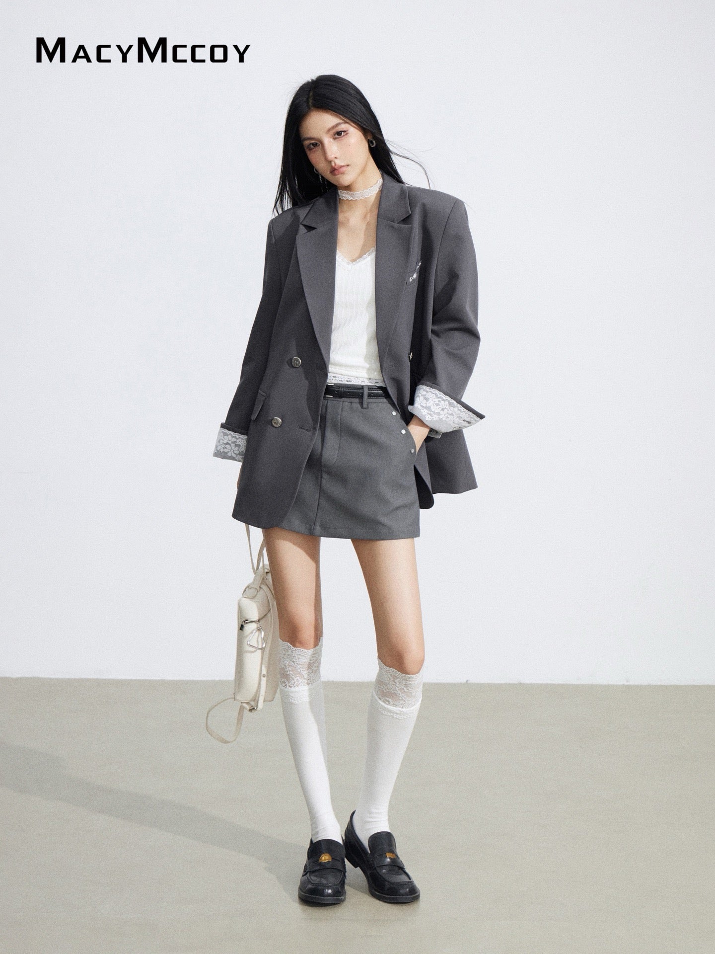 MacyMccoy MMC2026018 Lace patchwork silhouette suit