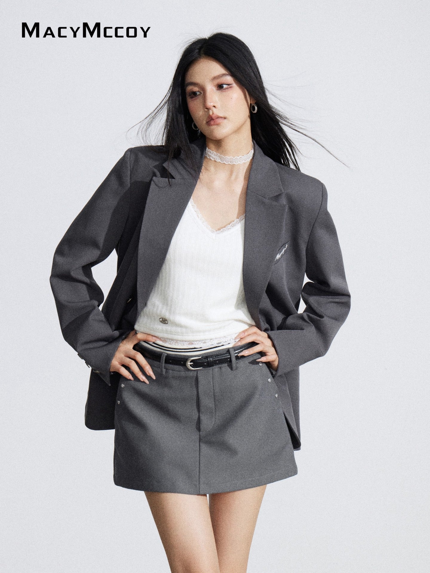 MacyMccoy MMC2026018 Lace patchwork silhouette suit