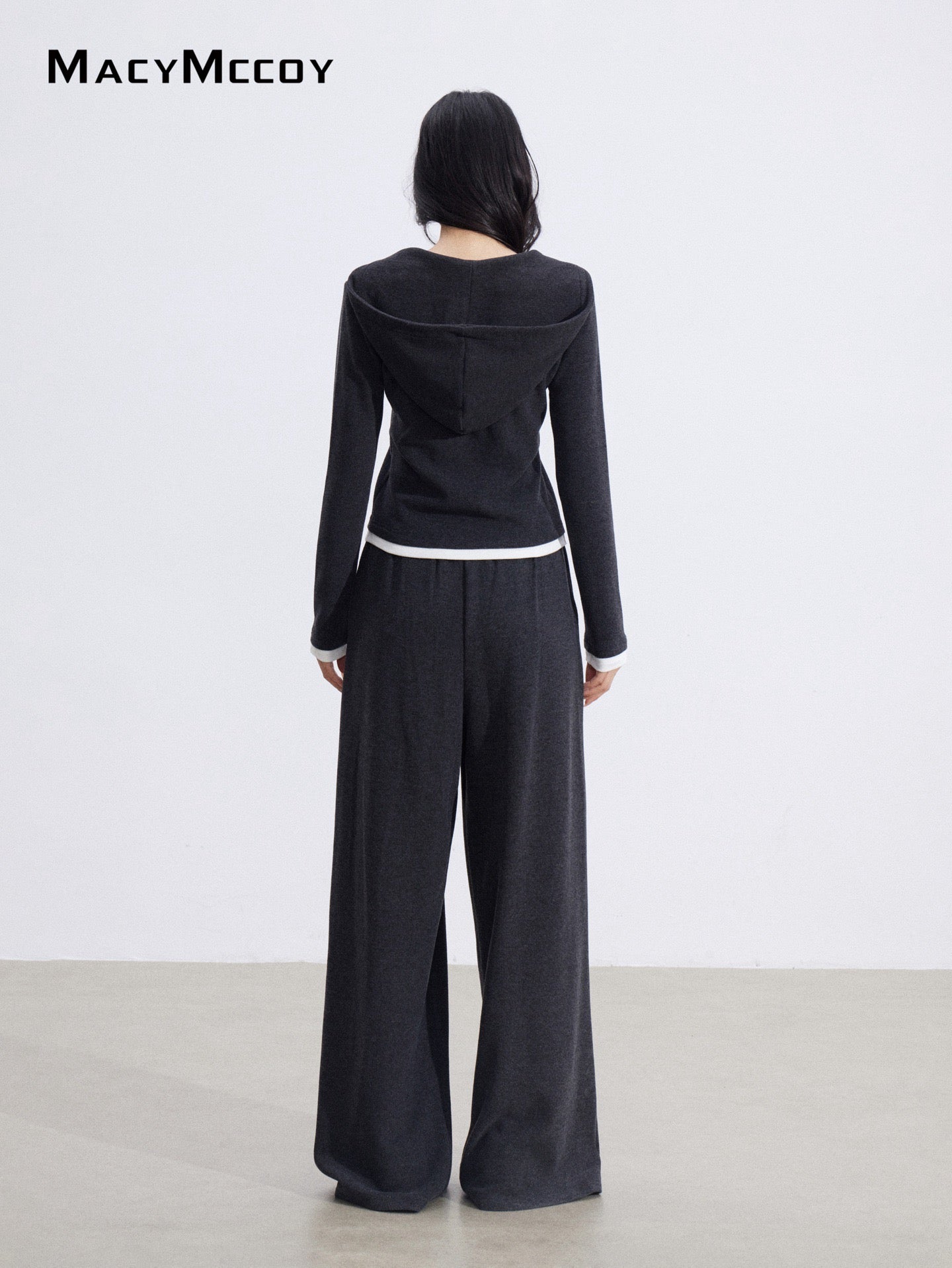 MacyMccoy MMC2026017 Fake two piece hooded set