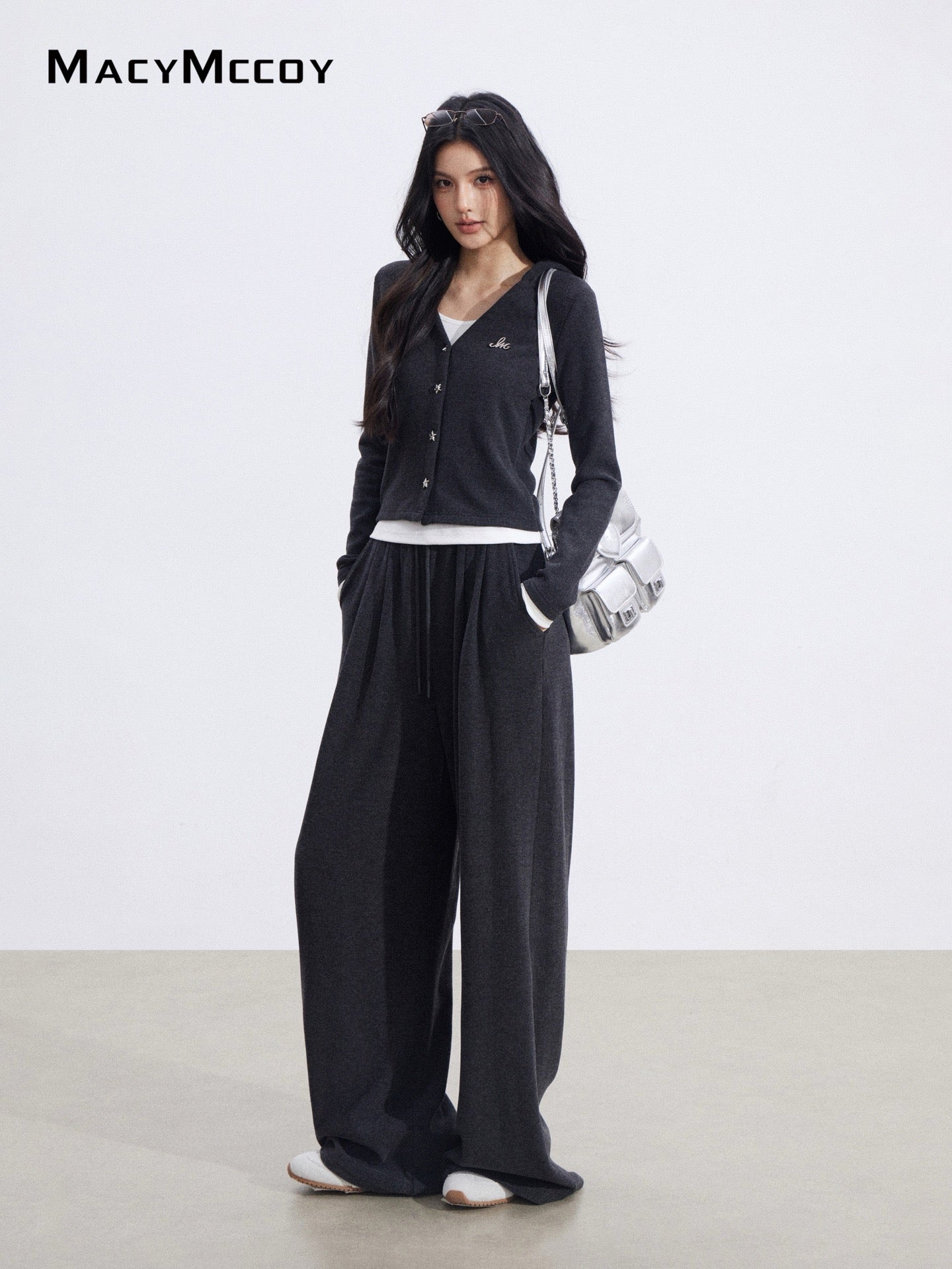 MacyMccoy MMC2026017 Fake two piece hooded set