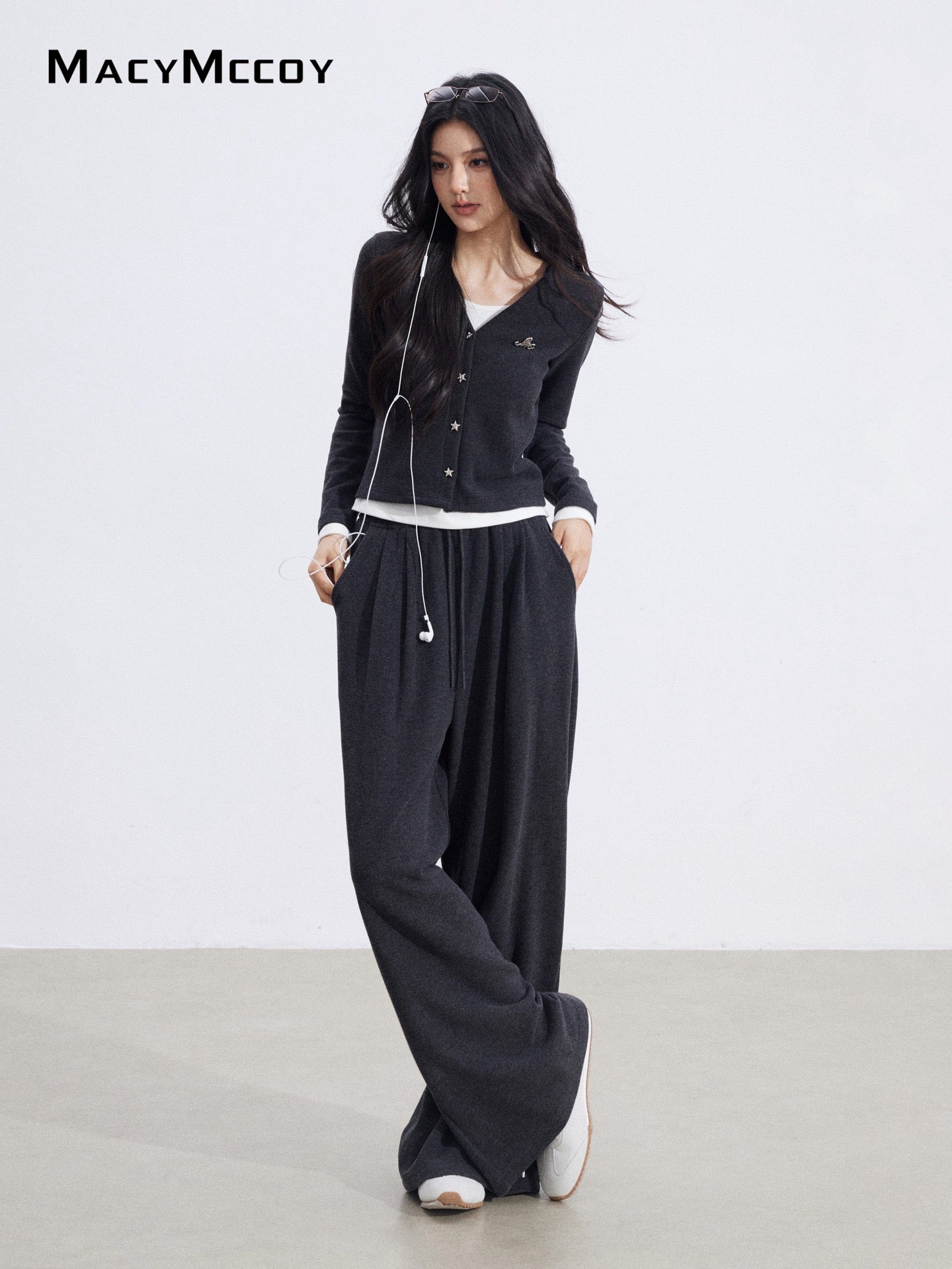 MacyMccoy MMC2026017 Fake two piece hooded set