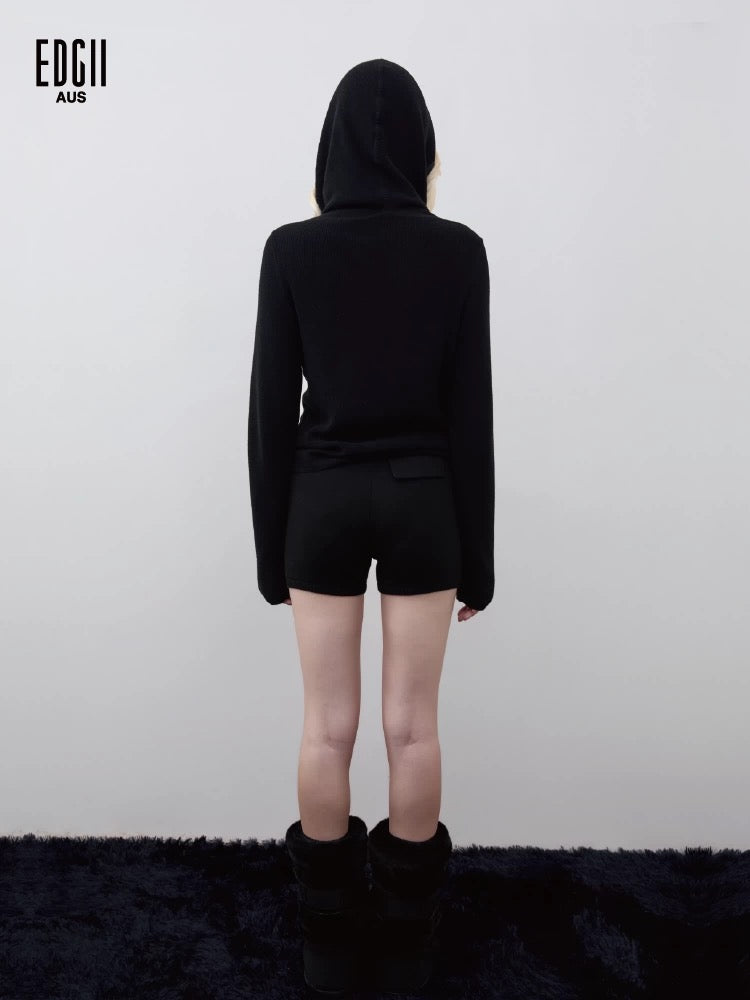 EDGII ED50AW12011 Hooded scarf knit base shirt