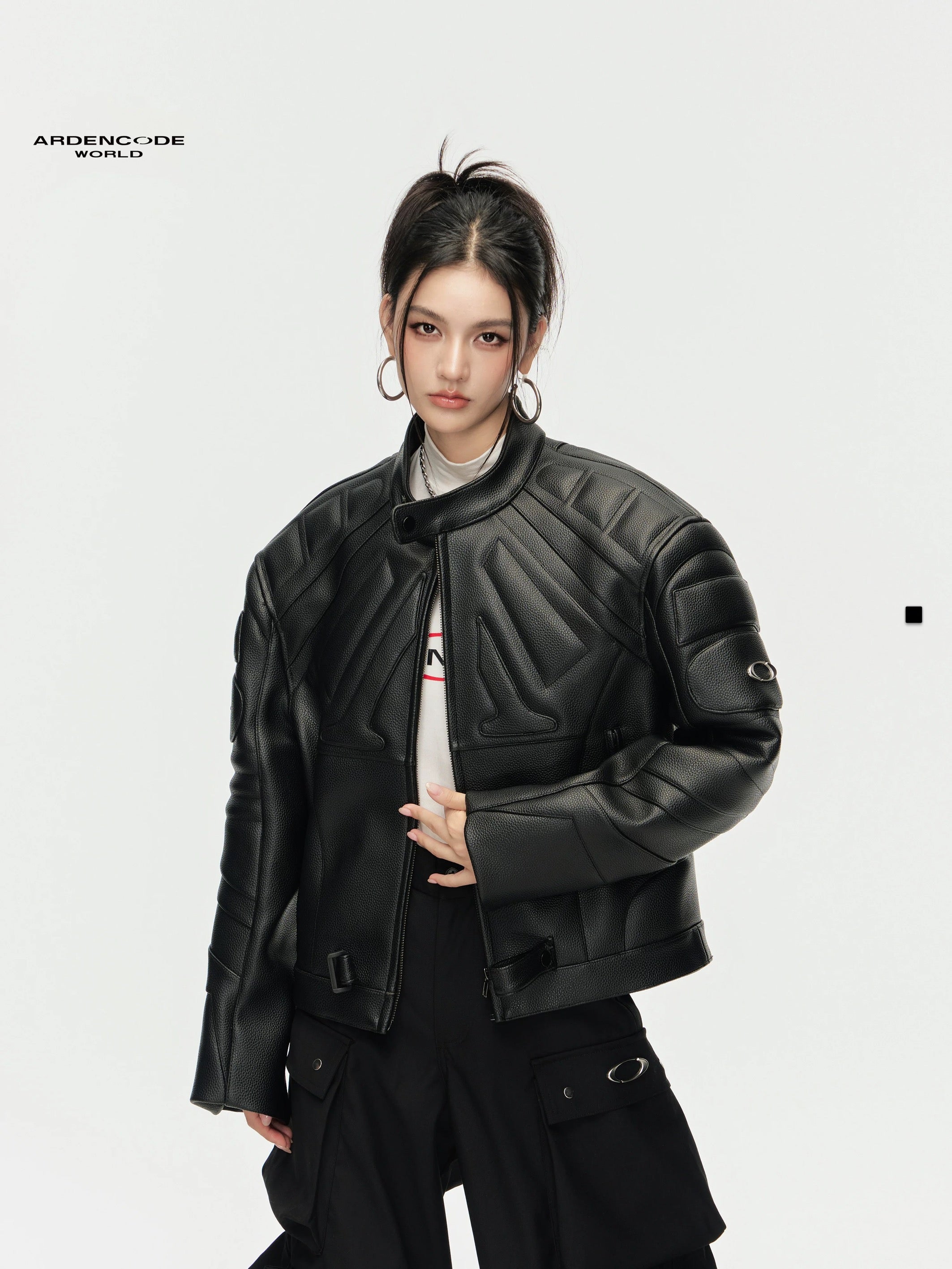 Arden Code Contrasting motorcycle jacket