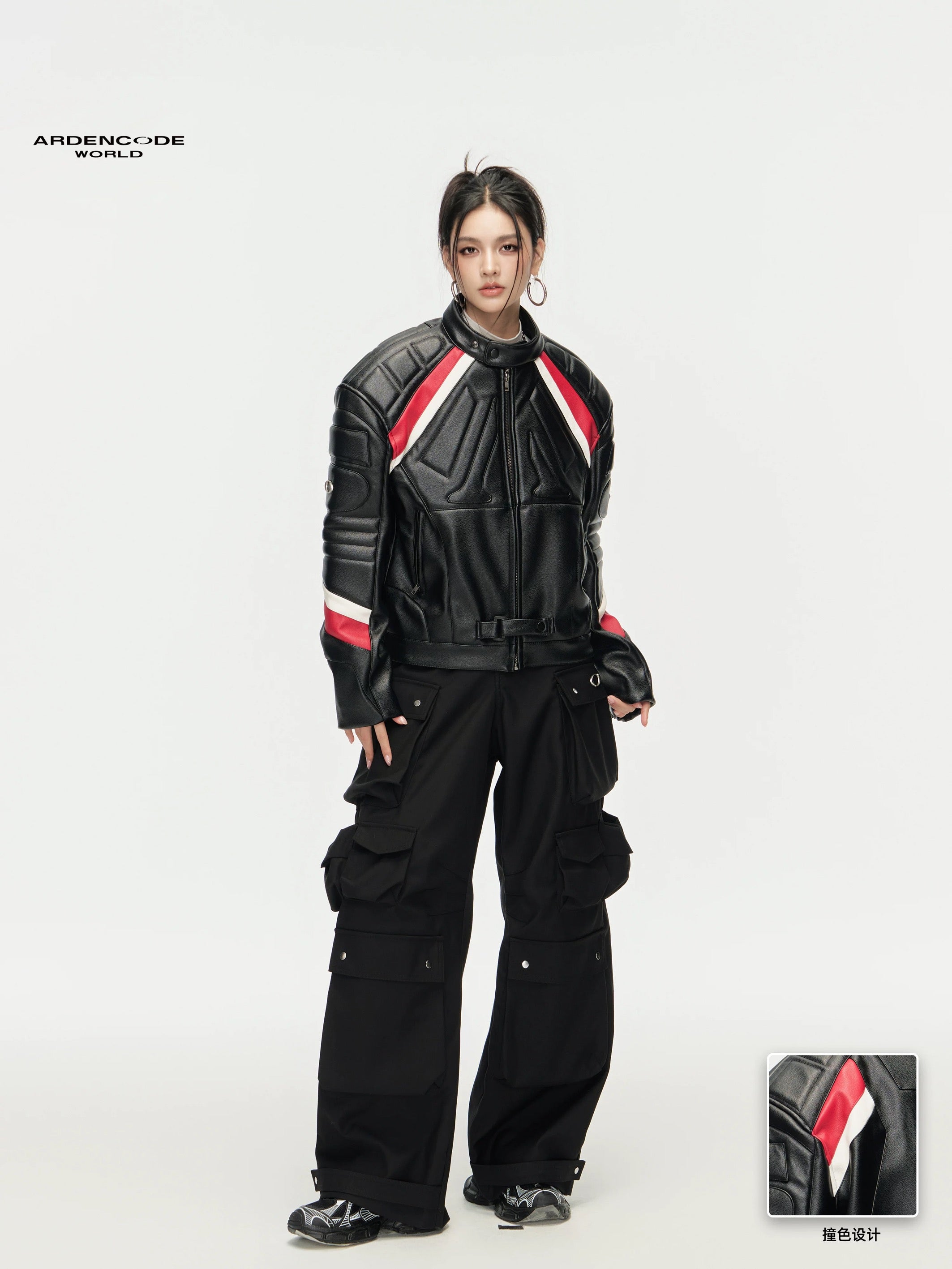 Arden Code Contrasting motorcycle jacket