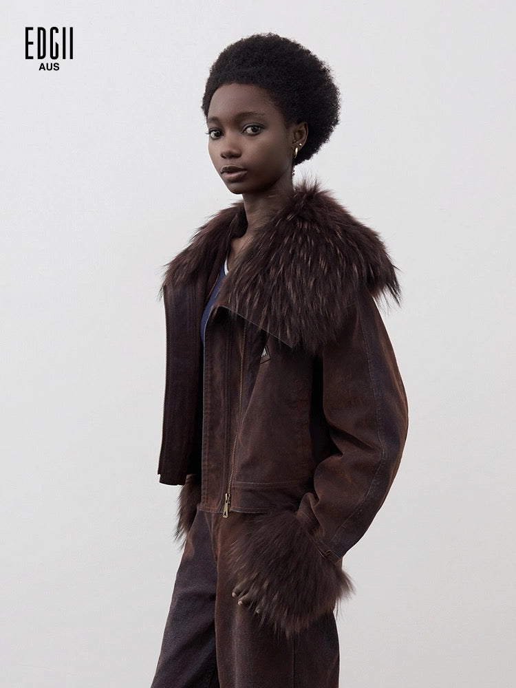 EDGII ED50AW1005 Cowboy plush fur coat
