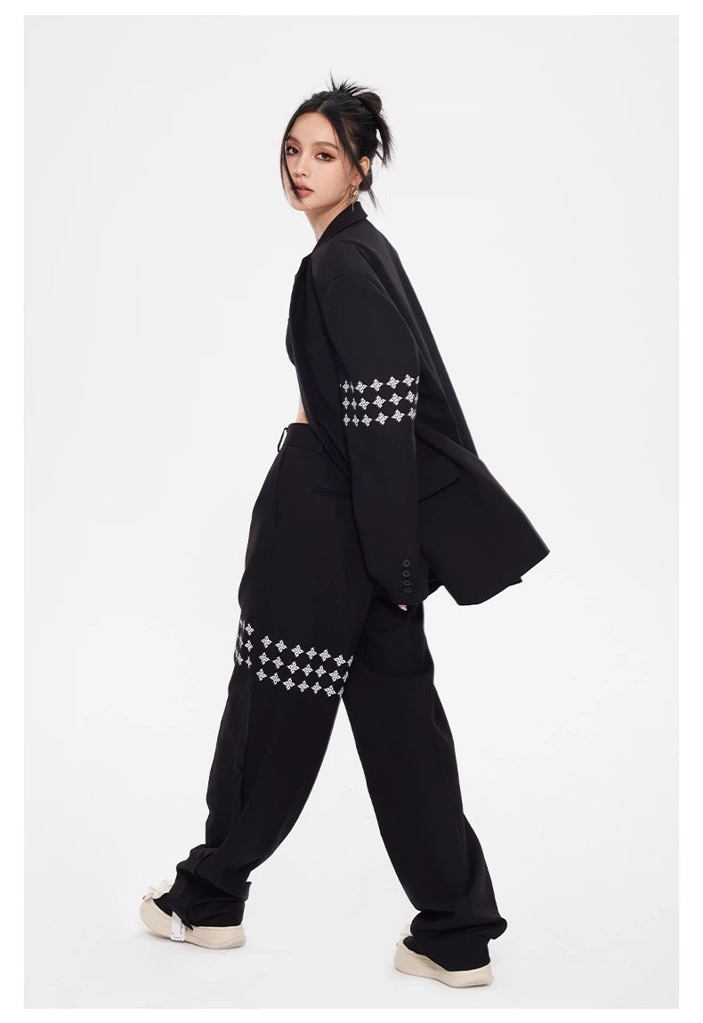 Arden Code Cross printed suit jacket + pants