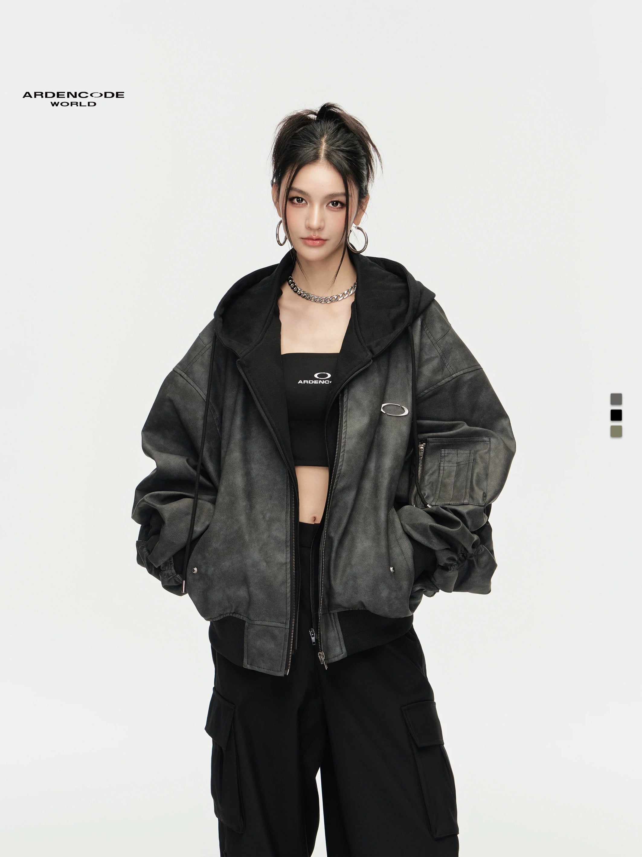 Arden Code Baseball leather jacket