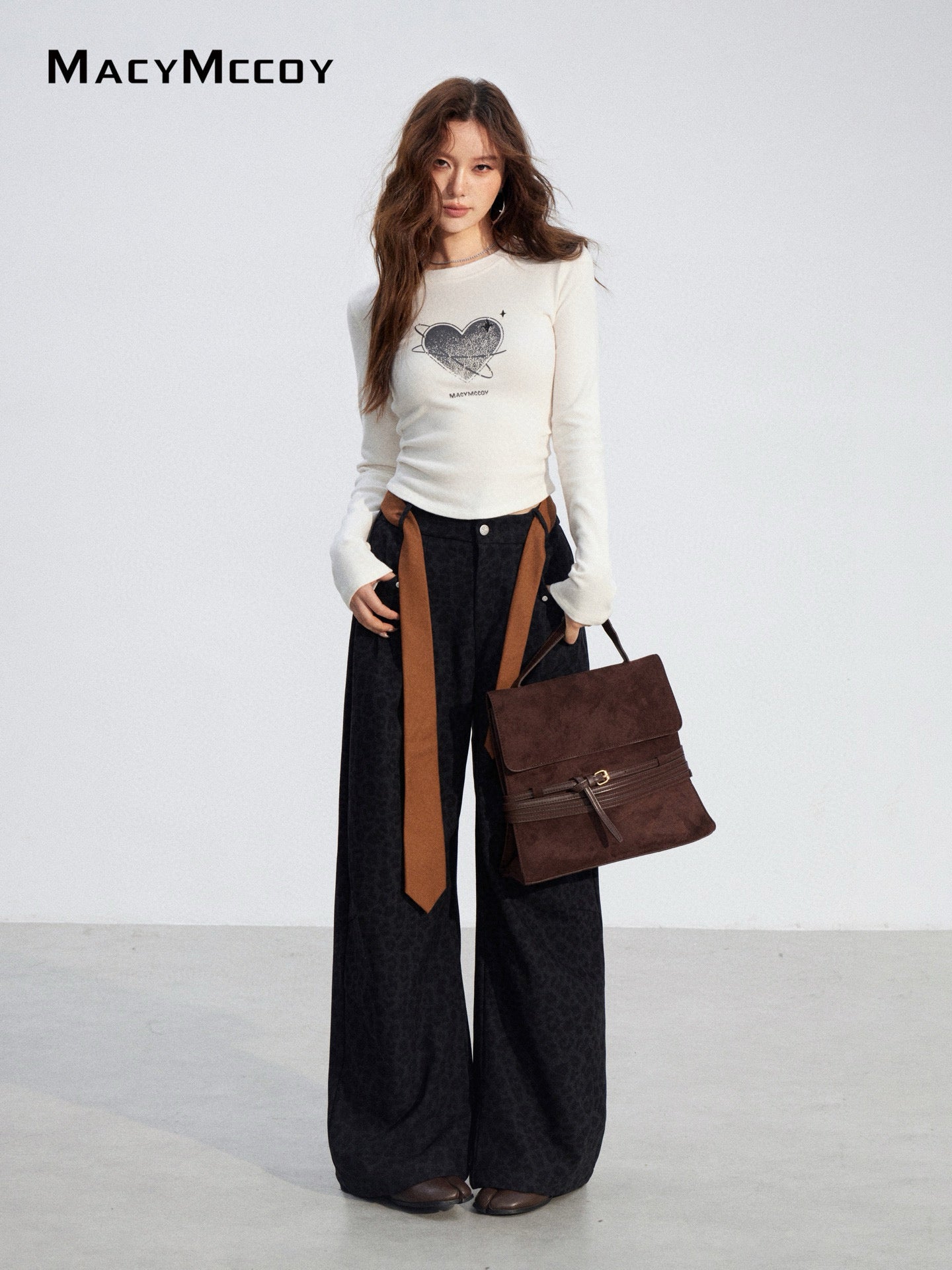 MacyMccoy MMC2025203 Woolen curved knife floor pants