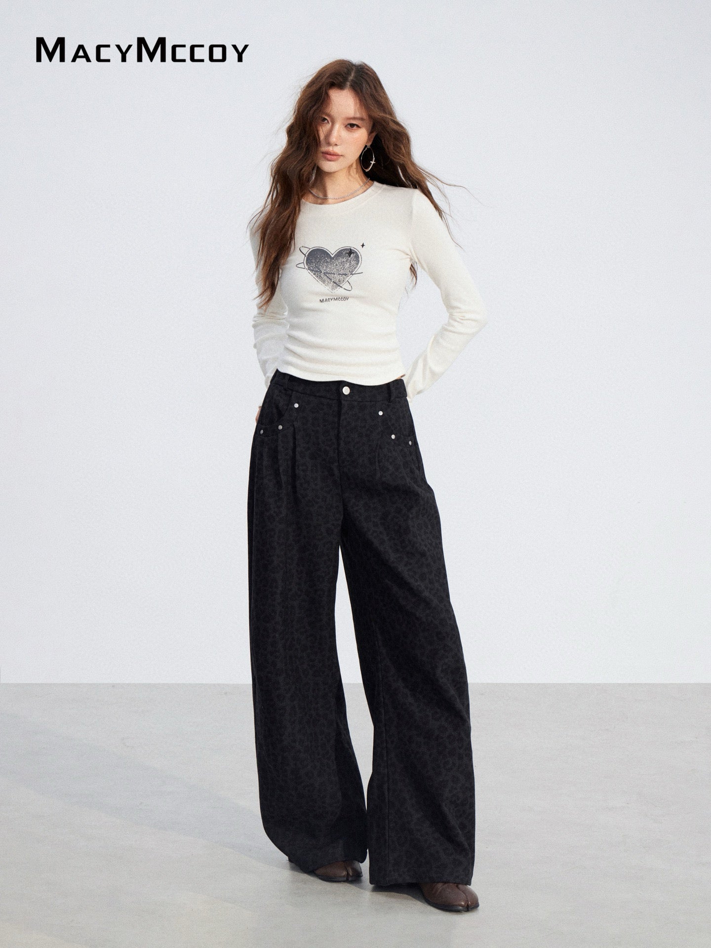 MacyMccoy MMC2025203 Woolen curved knife floor pants