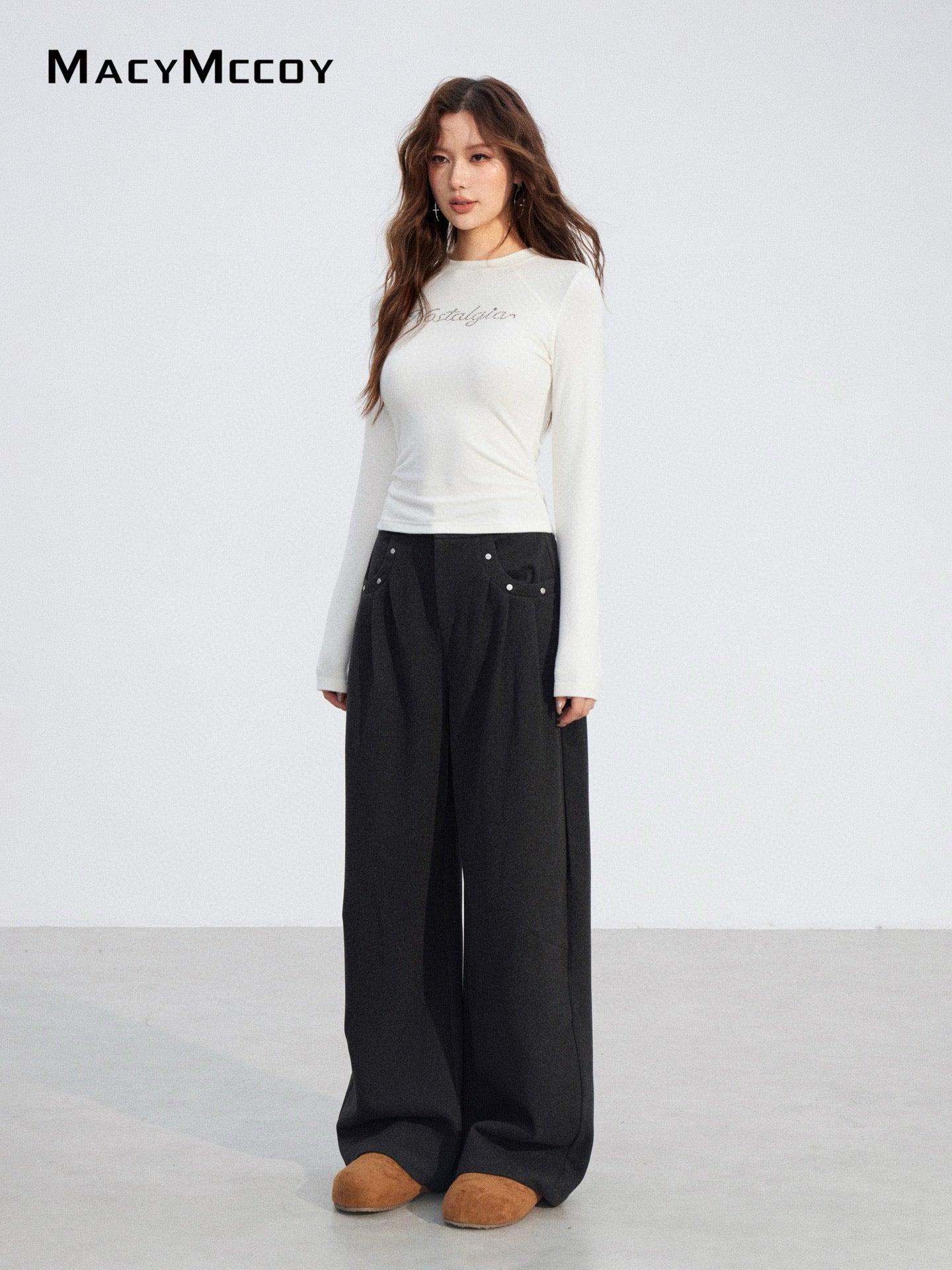 MacyMccoy MMC2025202 Diamond round neck brushed base shirt