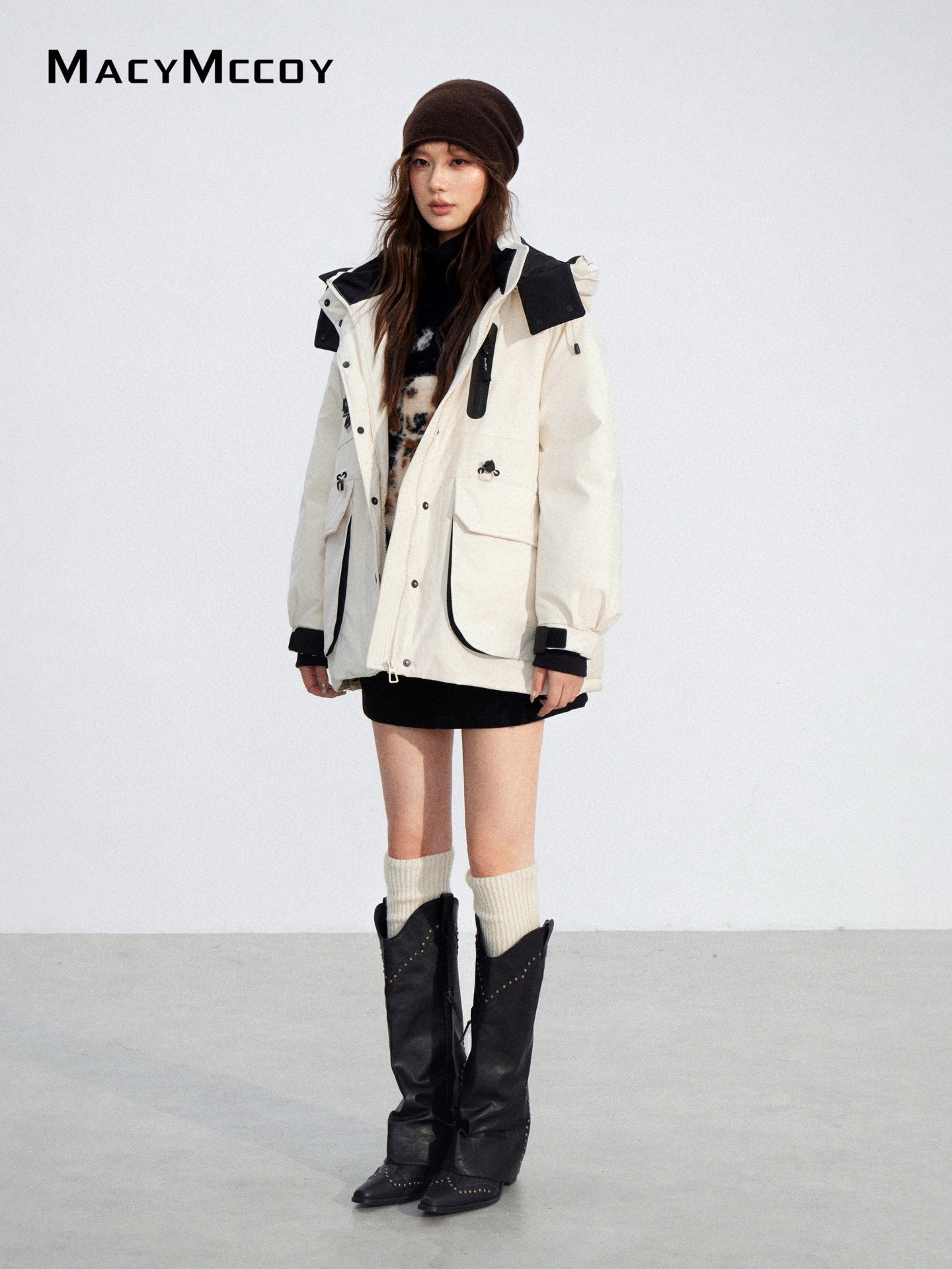 MacyMccoy MMC2025197 Color-blocking Parka Down Jacket