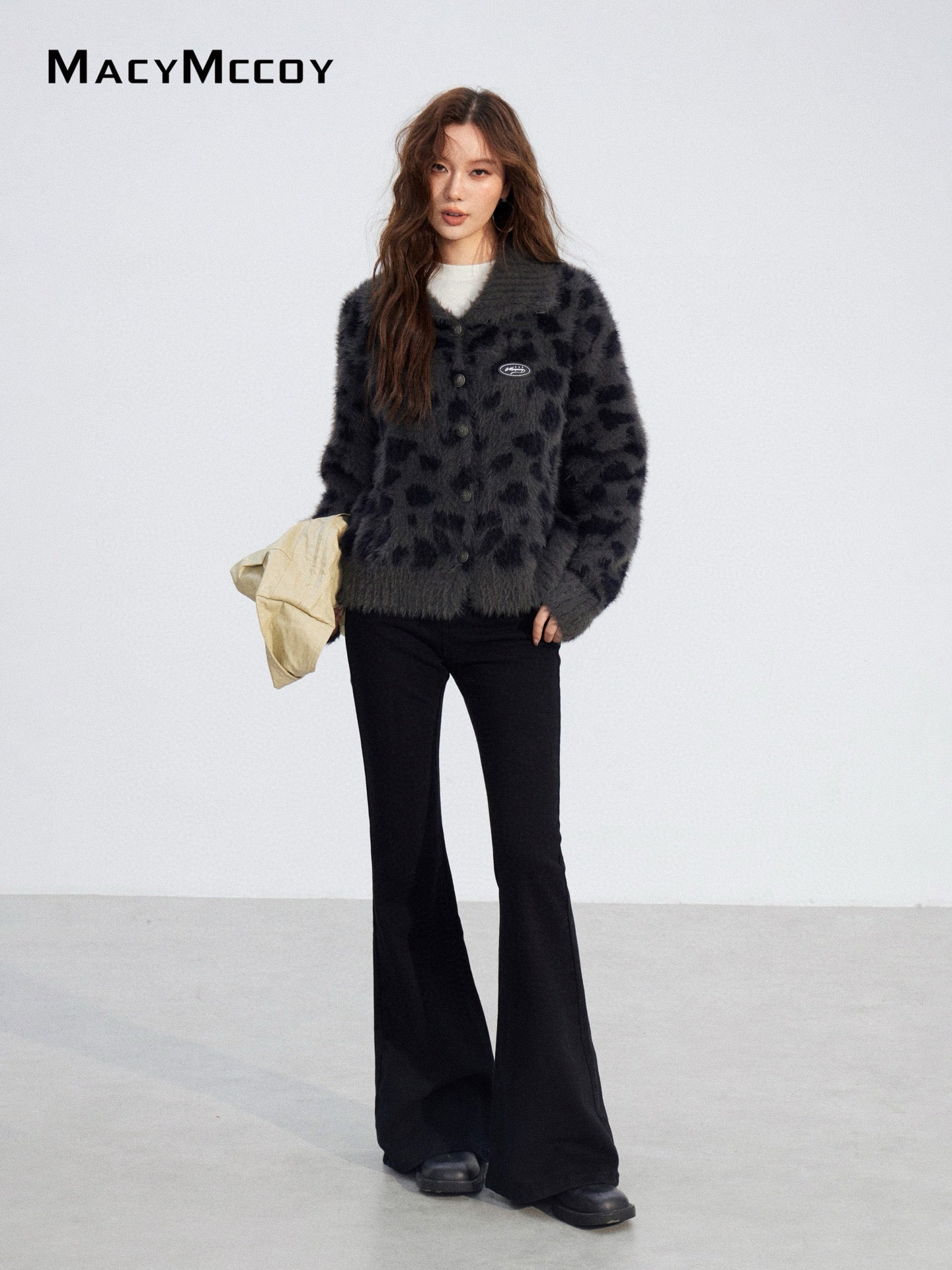 MacyMccoy MMC2025206 Mink fur leopard print sweater