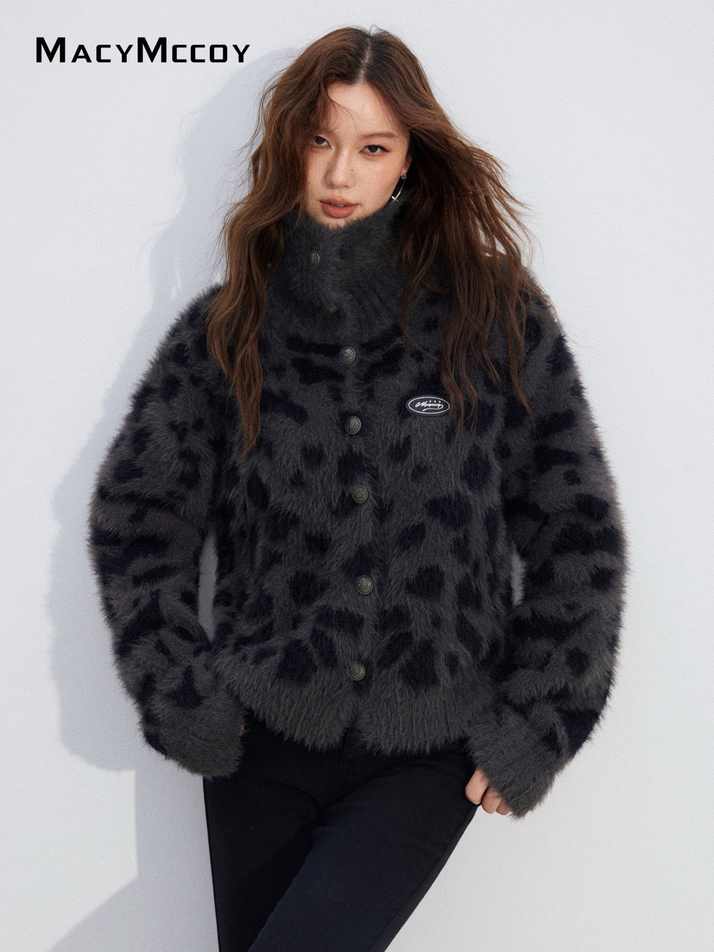 MacyMccoy MMC2025206 Mink fur leopard print sweater