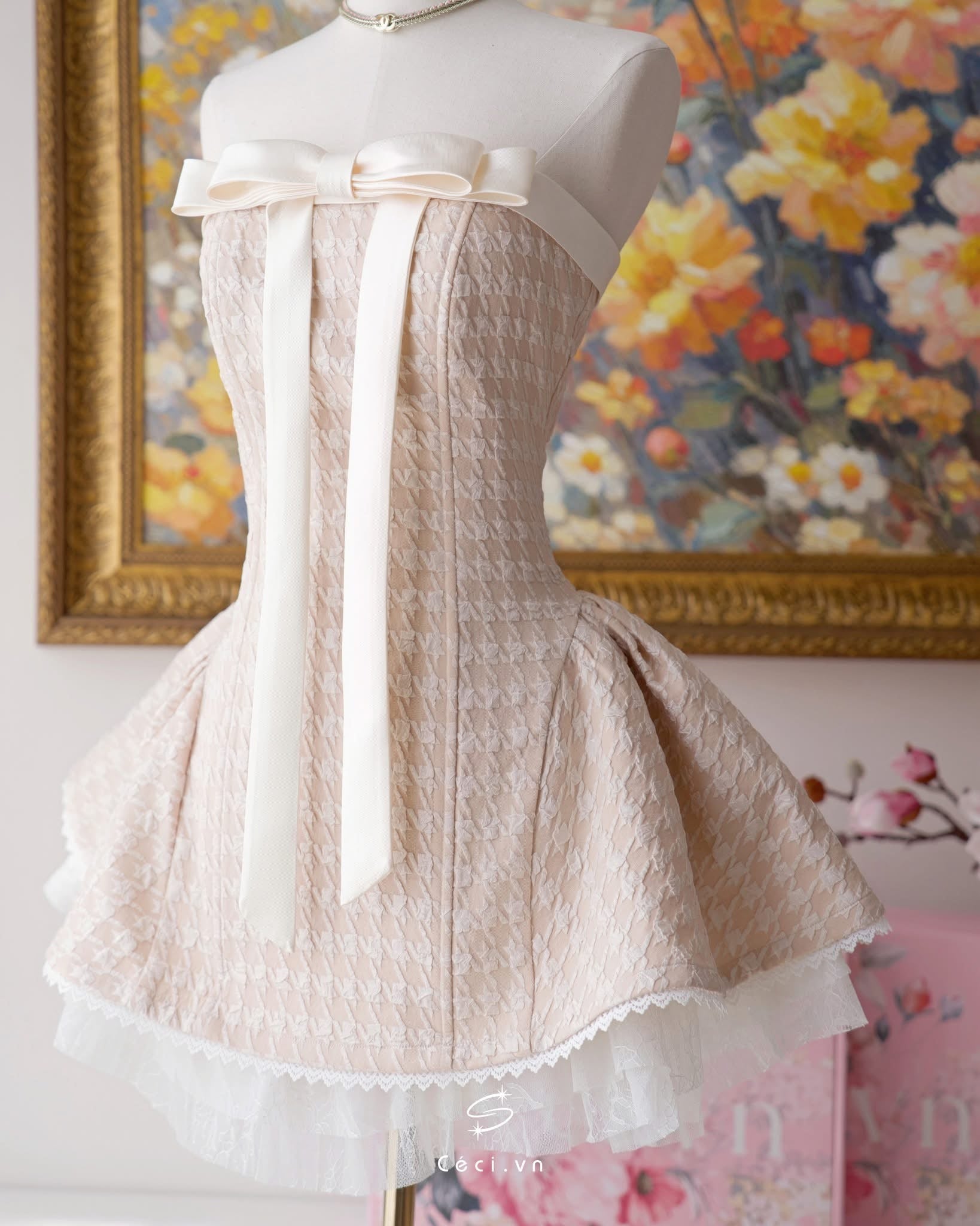Ceci Alissa Gấm Z Dress (Cream)