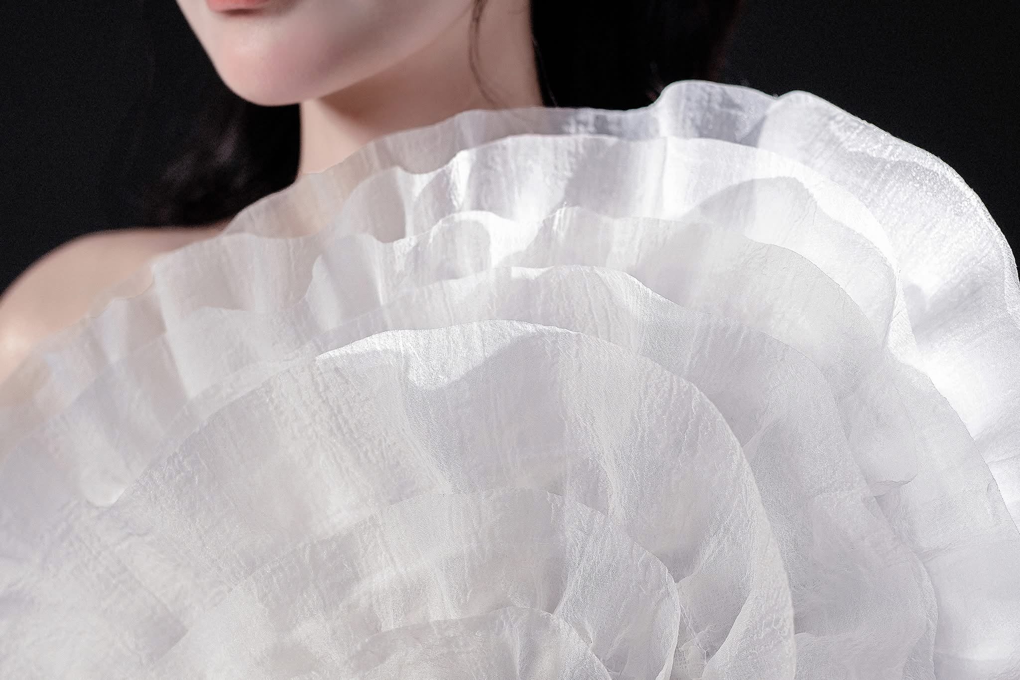 Raffiné ROSÉ ASYMMETRICAL RUFFLED MINI DRESS