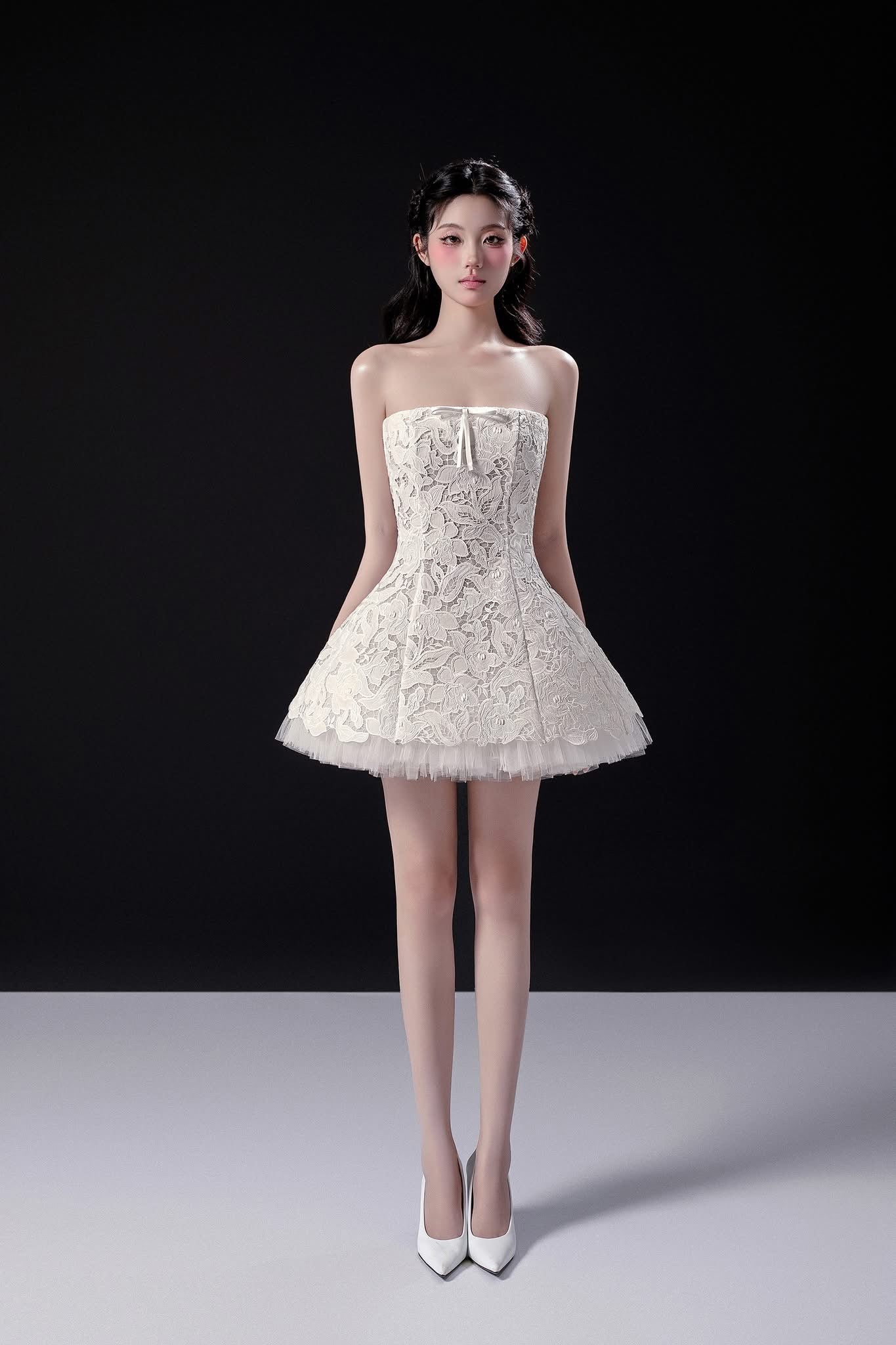 Raffiné AIMEE LACE TULLE MINI DRESS