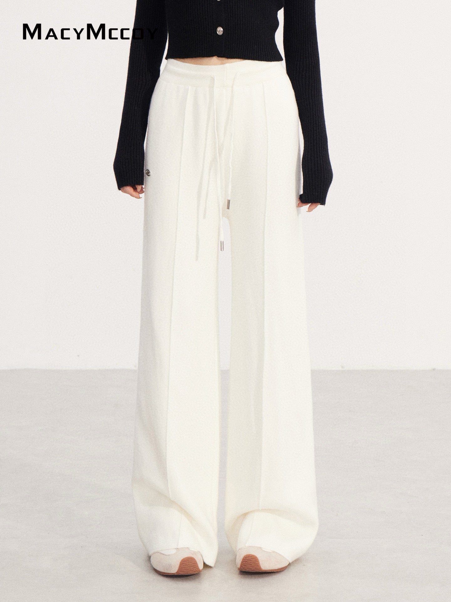 MacyMccoy MMC2025225 Velvet knitted wide leg pants