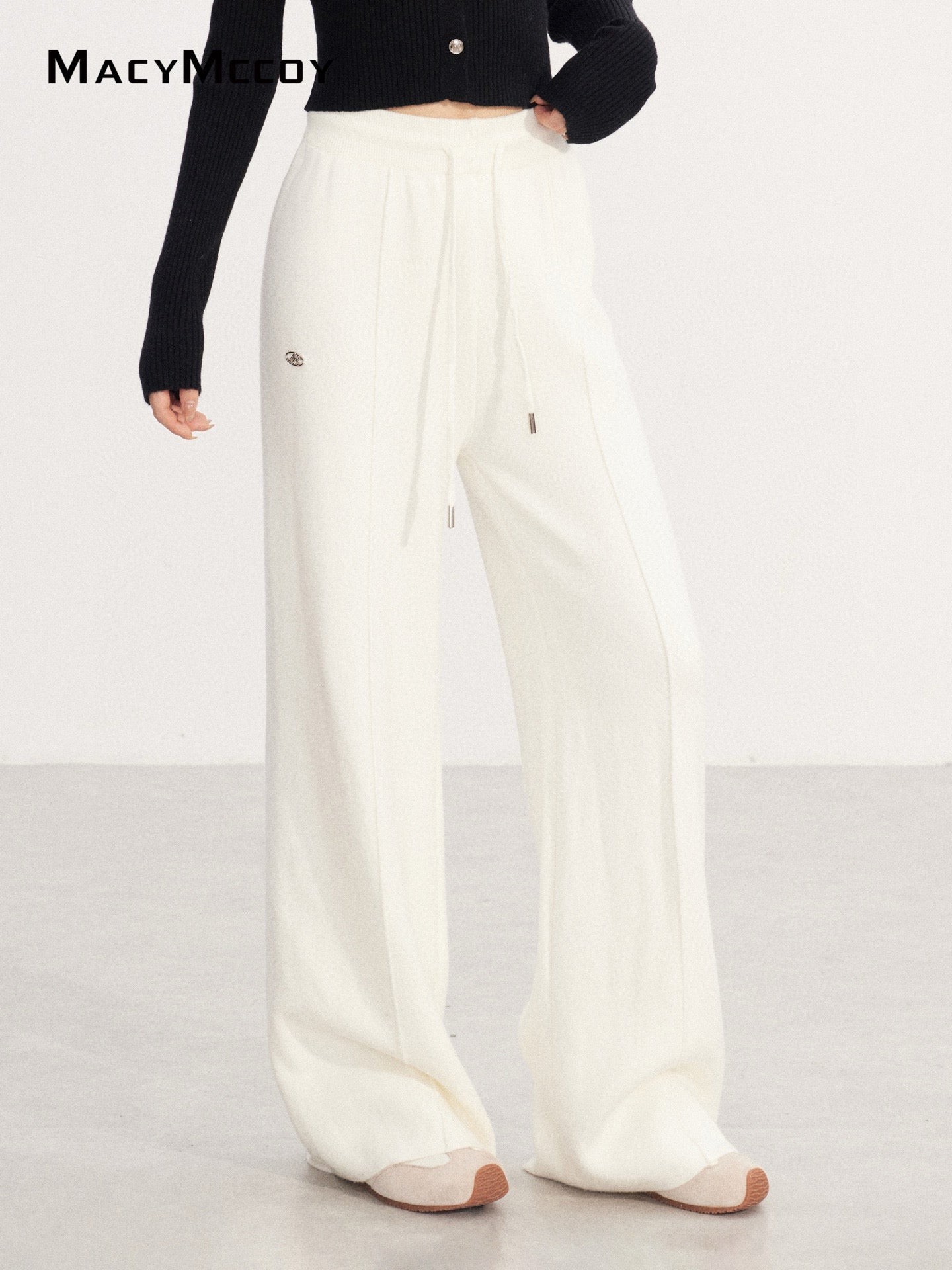 MacyMccoy MMC2025225 Velvet knitted wide leg pants