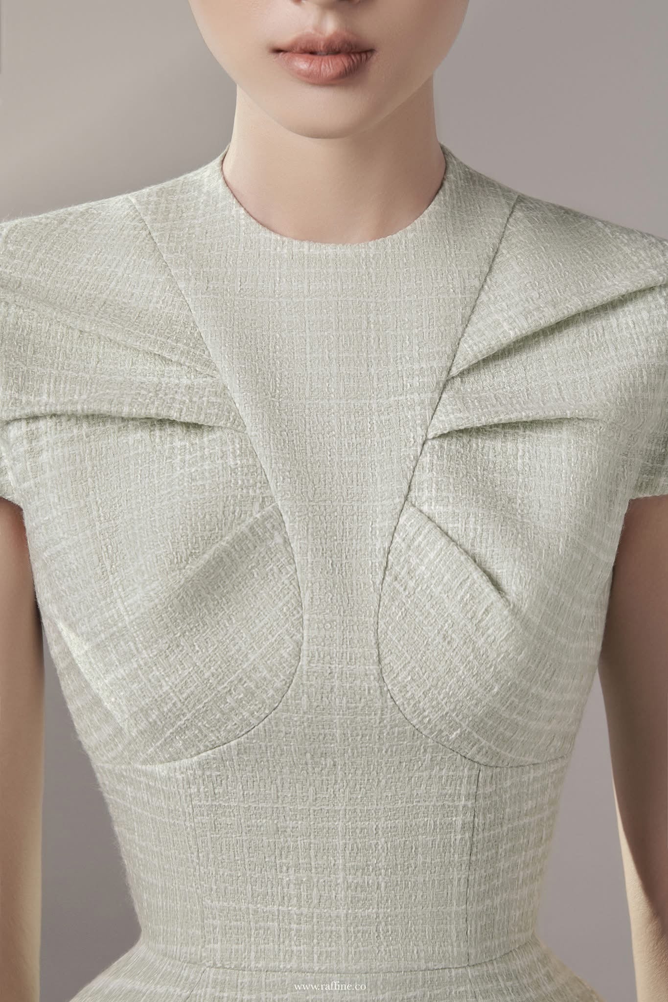 Raffiné CARLA PUFFED SLEEVE TWEED DRESS